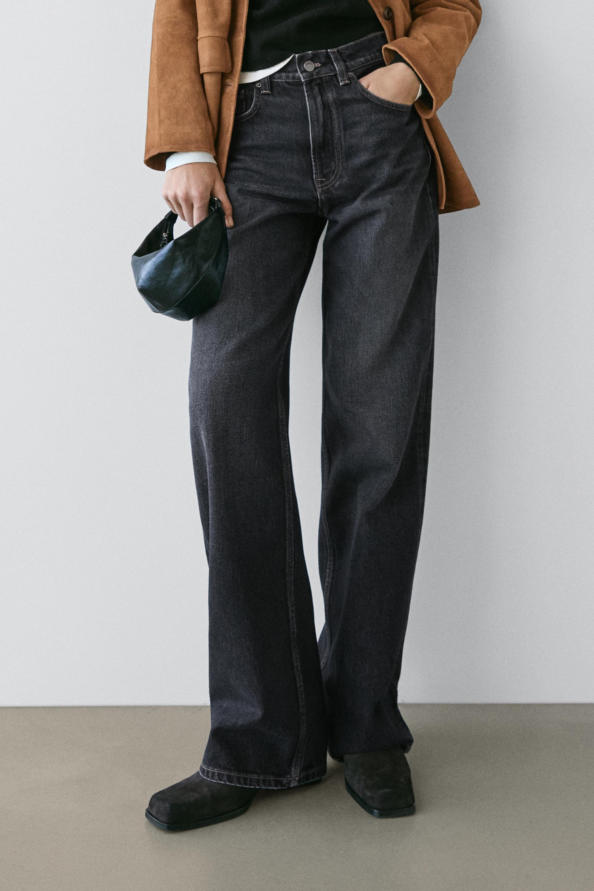 High-waist wide-leg jeans — DARK BLUE