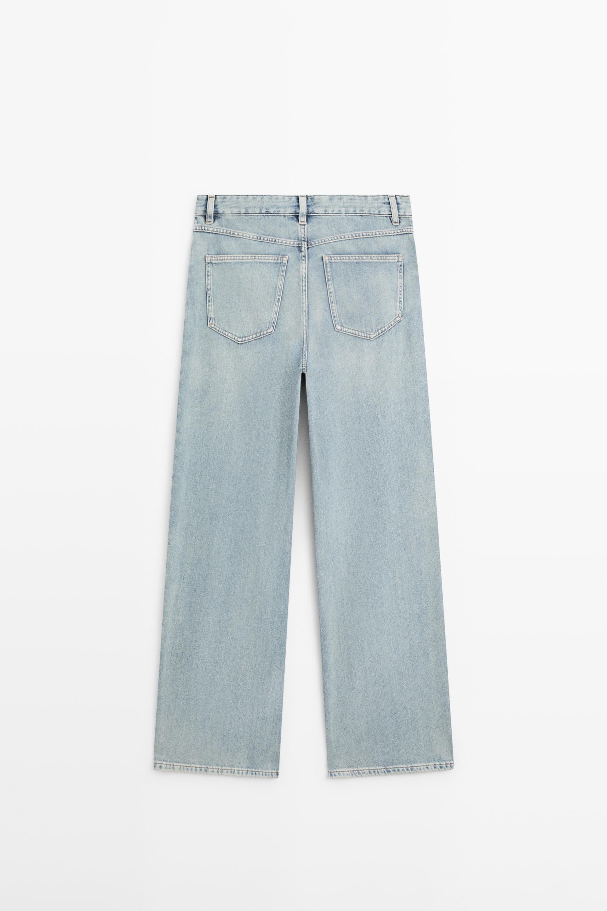 High-waist barrel fit jeans — Light Blue