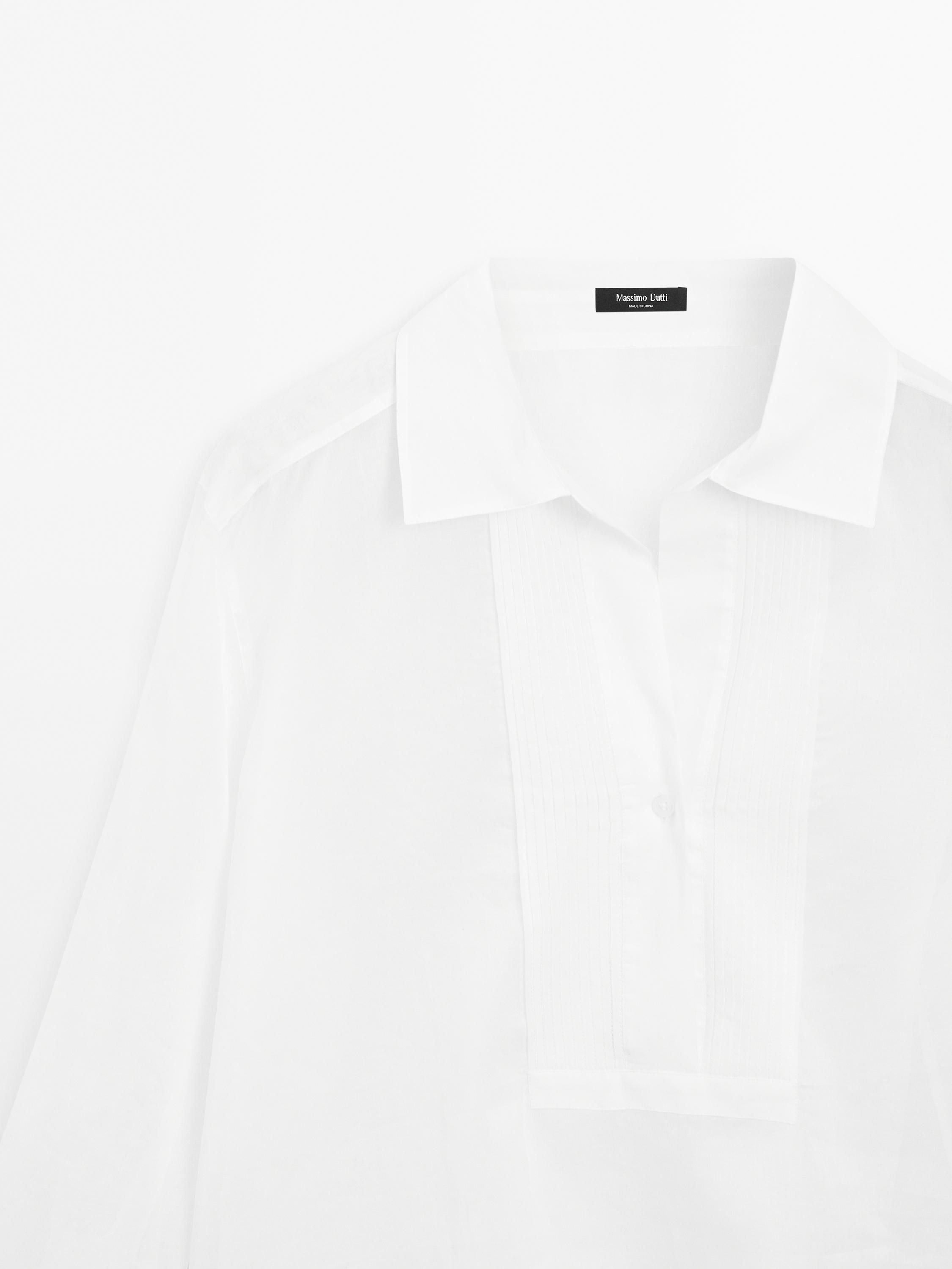 Lightweight cotton shirt with pintucks