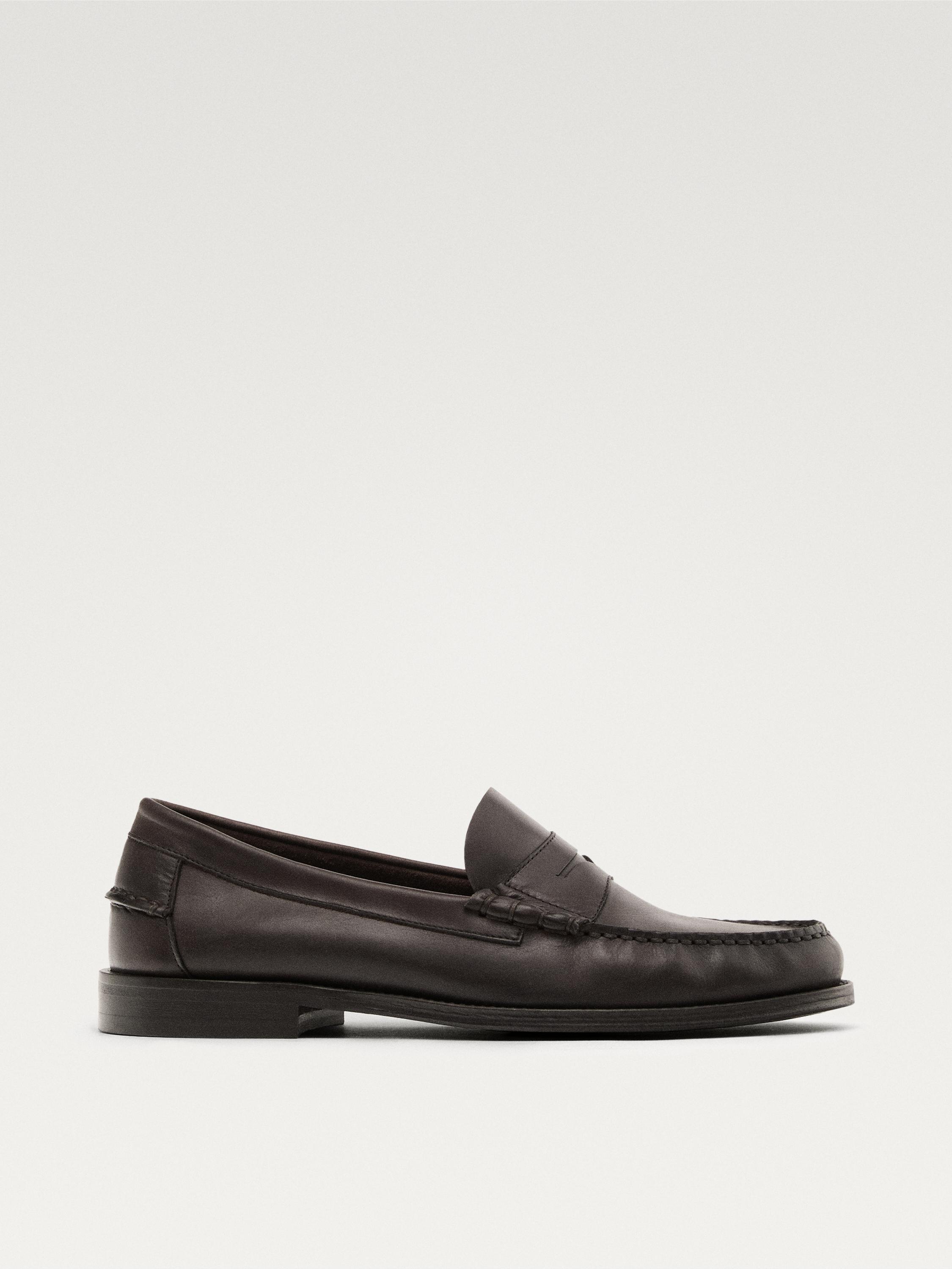 Soft oiled leather penny loafers — TAN