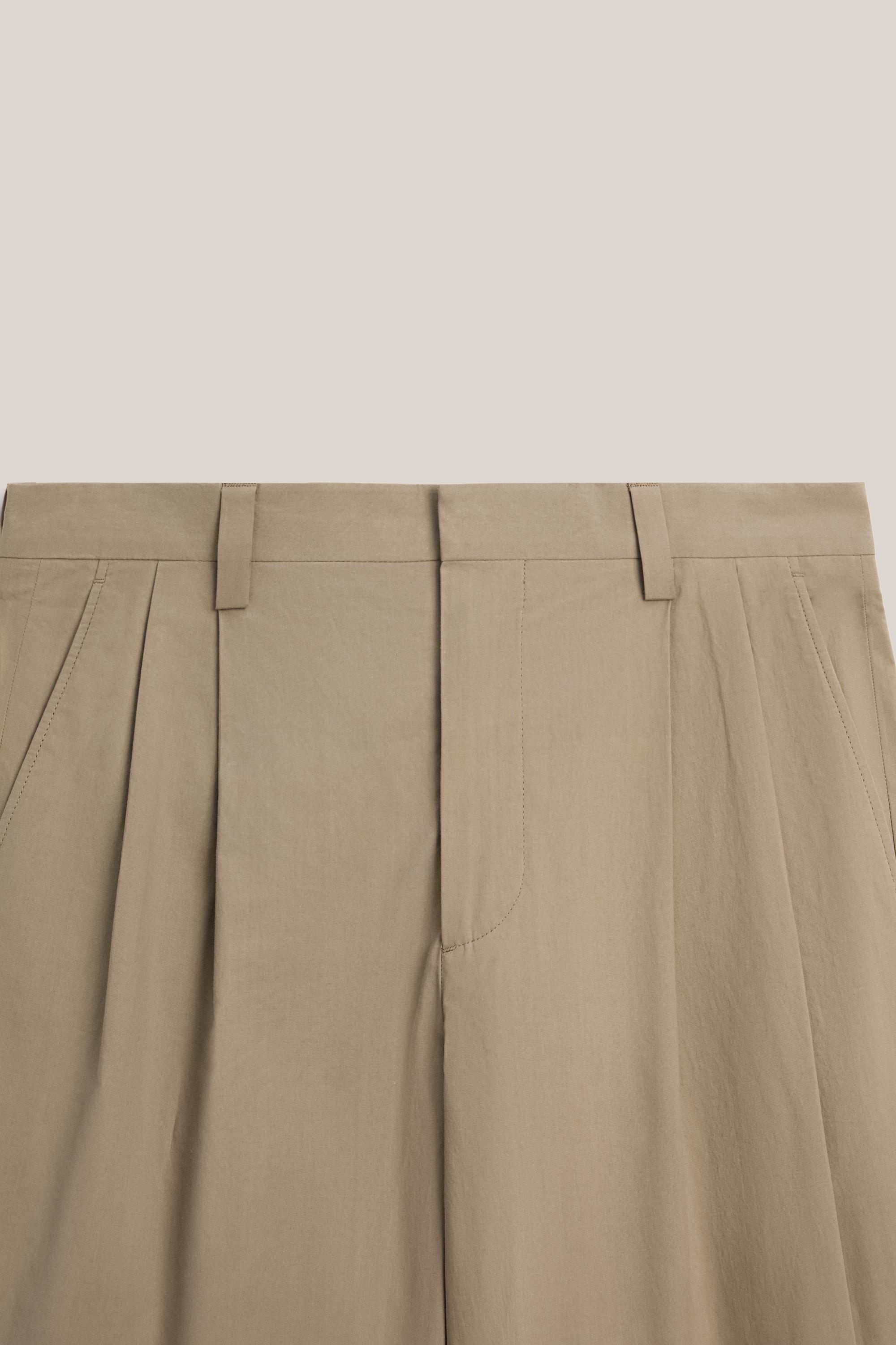 Cotton poplin trousers with darts - LIMITED EDITION — OCHRE