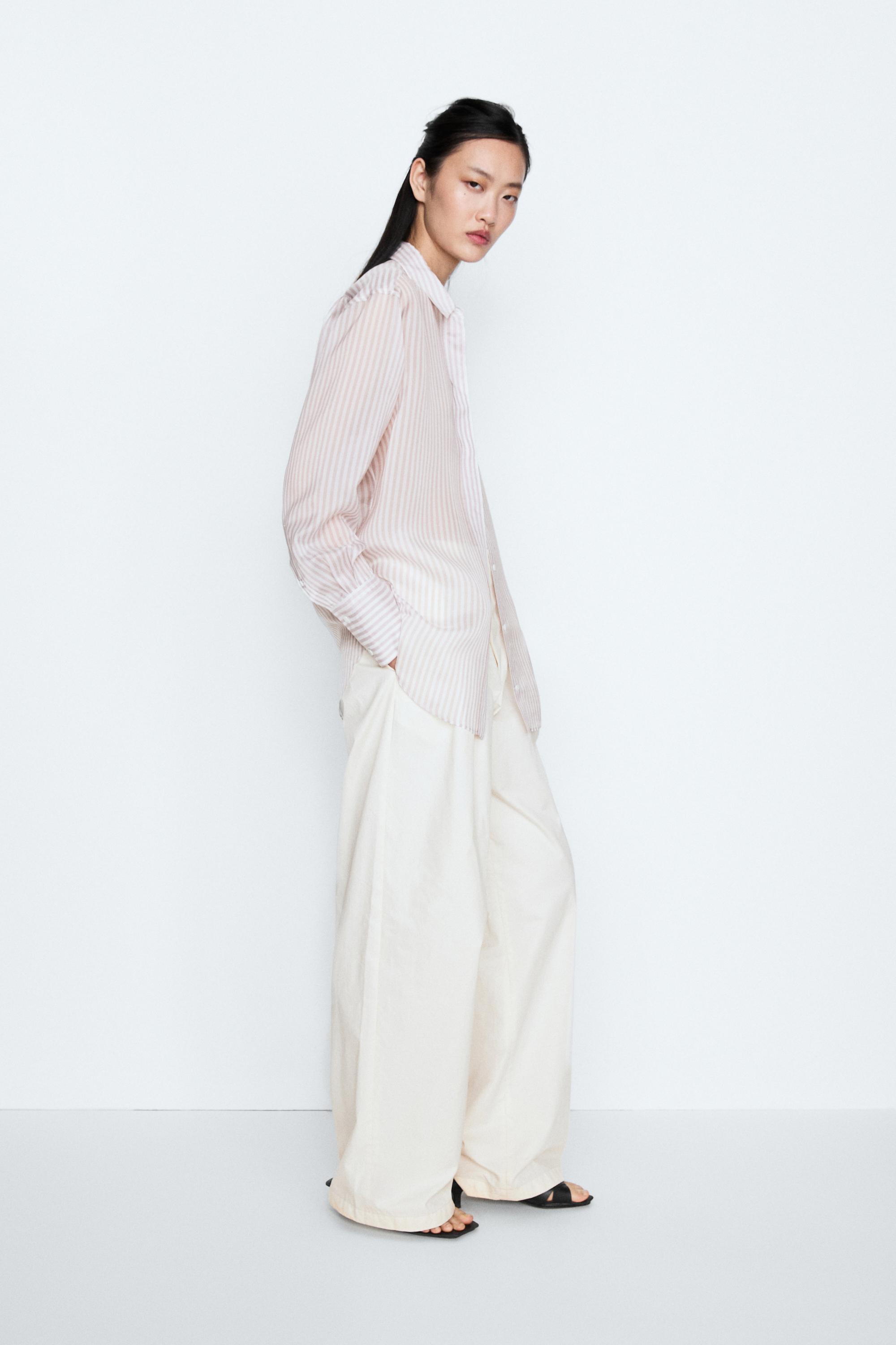 Flowing striped shirt - STUDIO — Pink