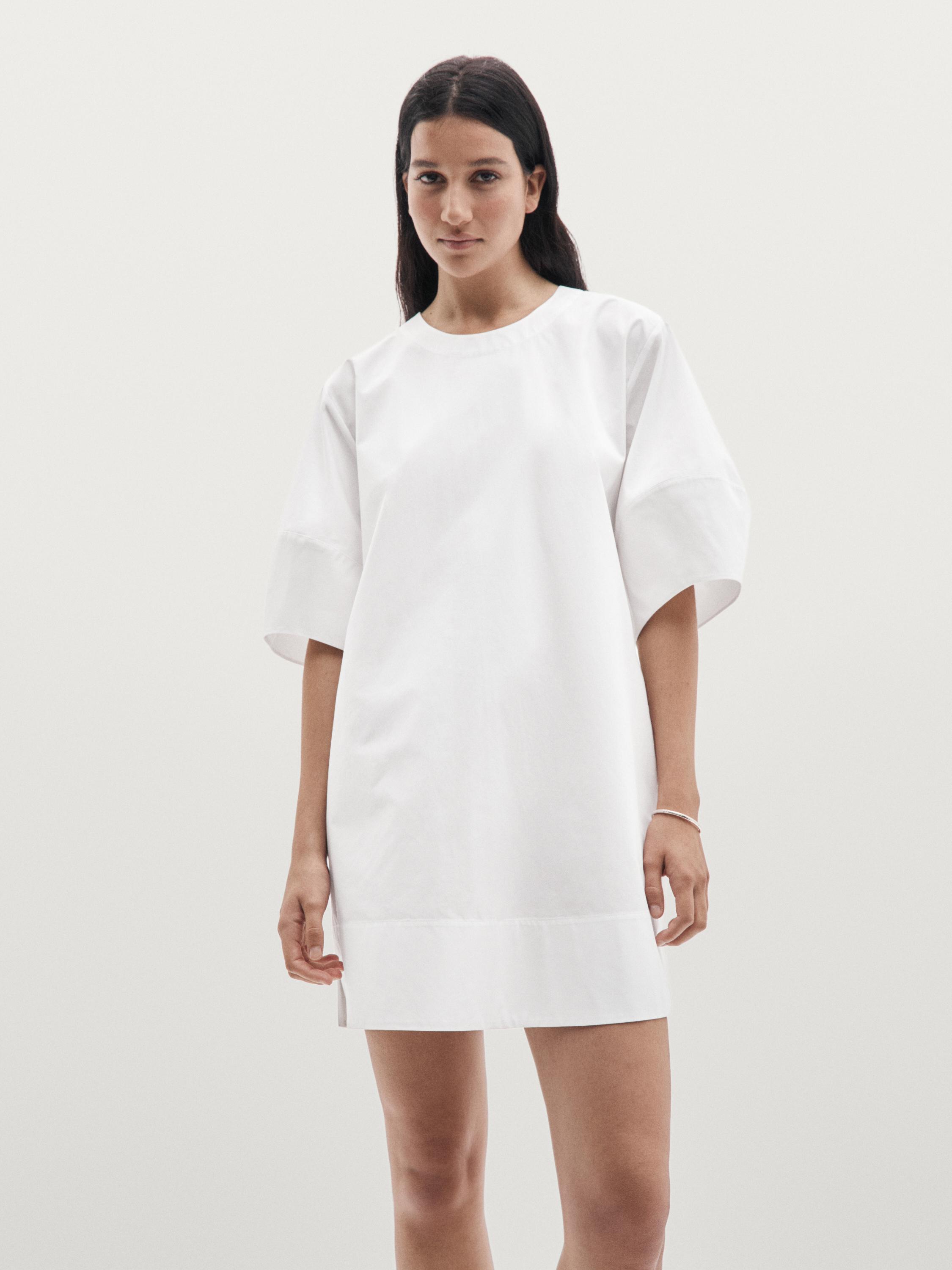 100% cotton short poplin dress