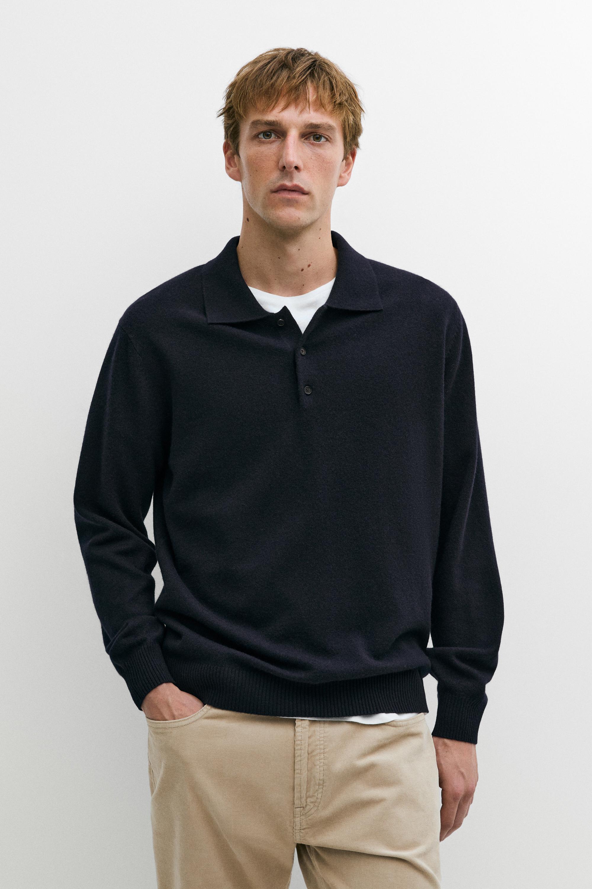 Maglia a polo in misto lana e cashmere