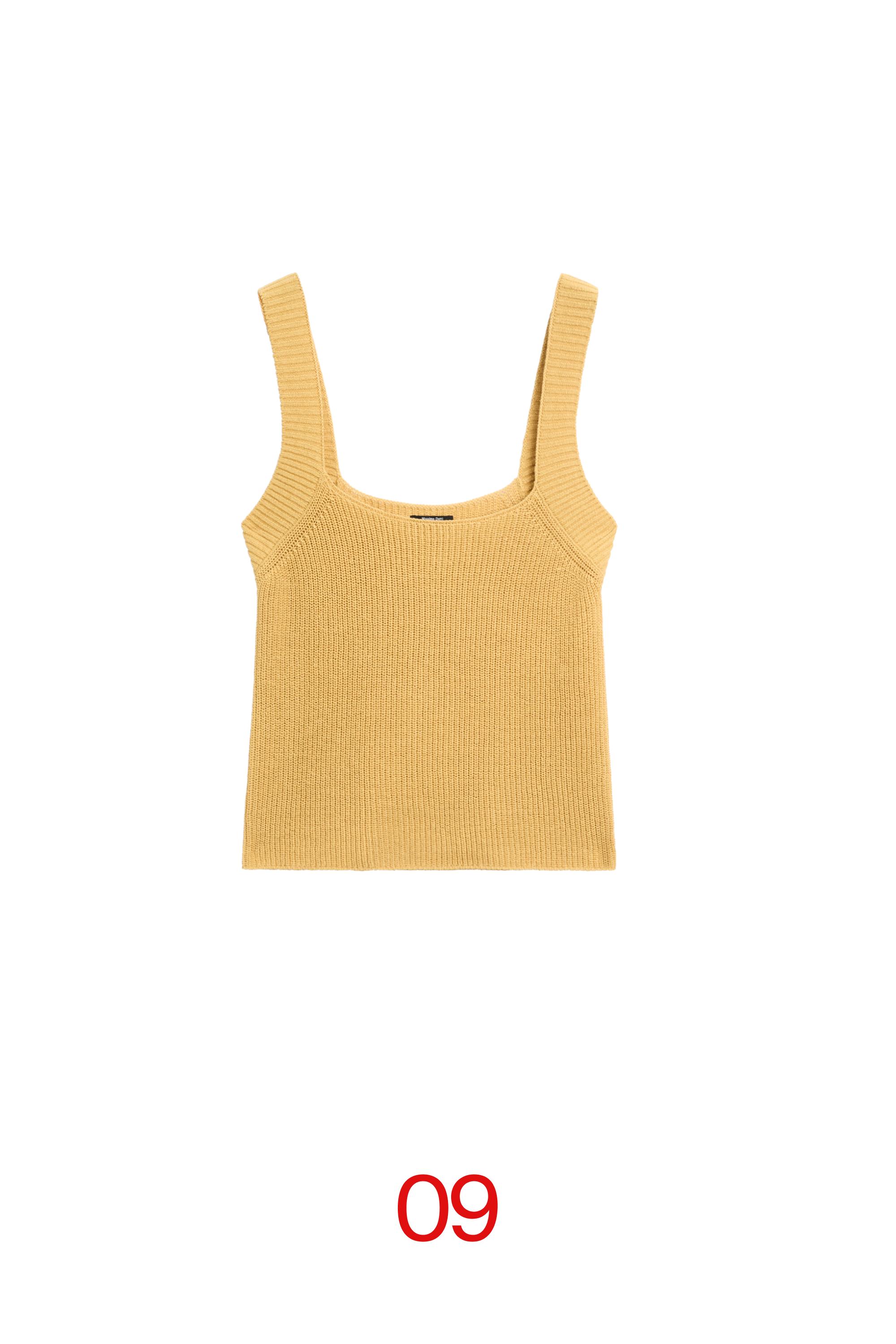Ribbed knit tank top — MUSTARD YELLOW