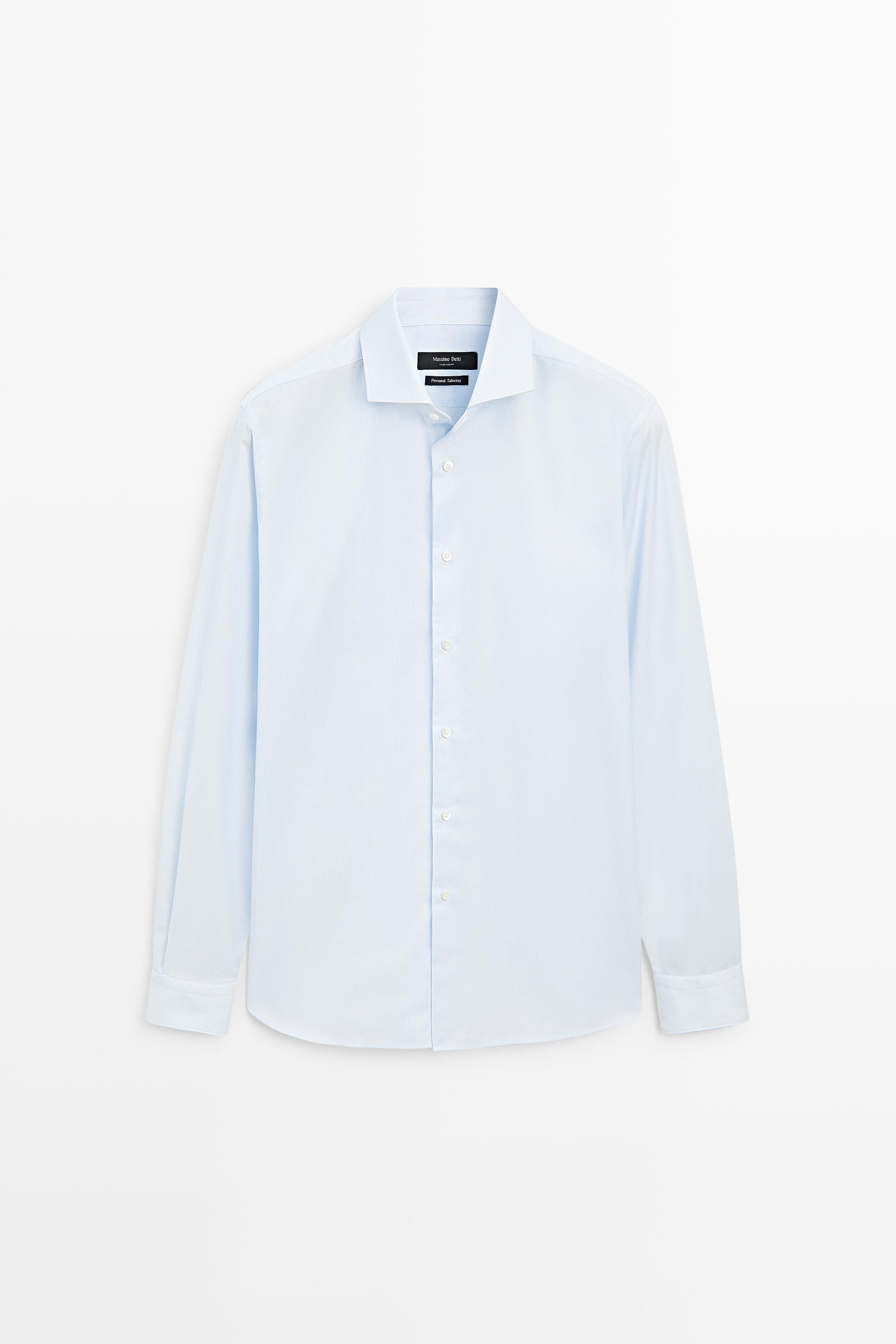 เสื้อเชิ้ตลายทางผ้าฝ้าย 100%