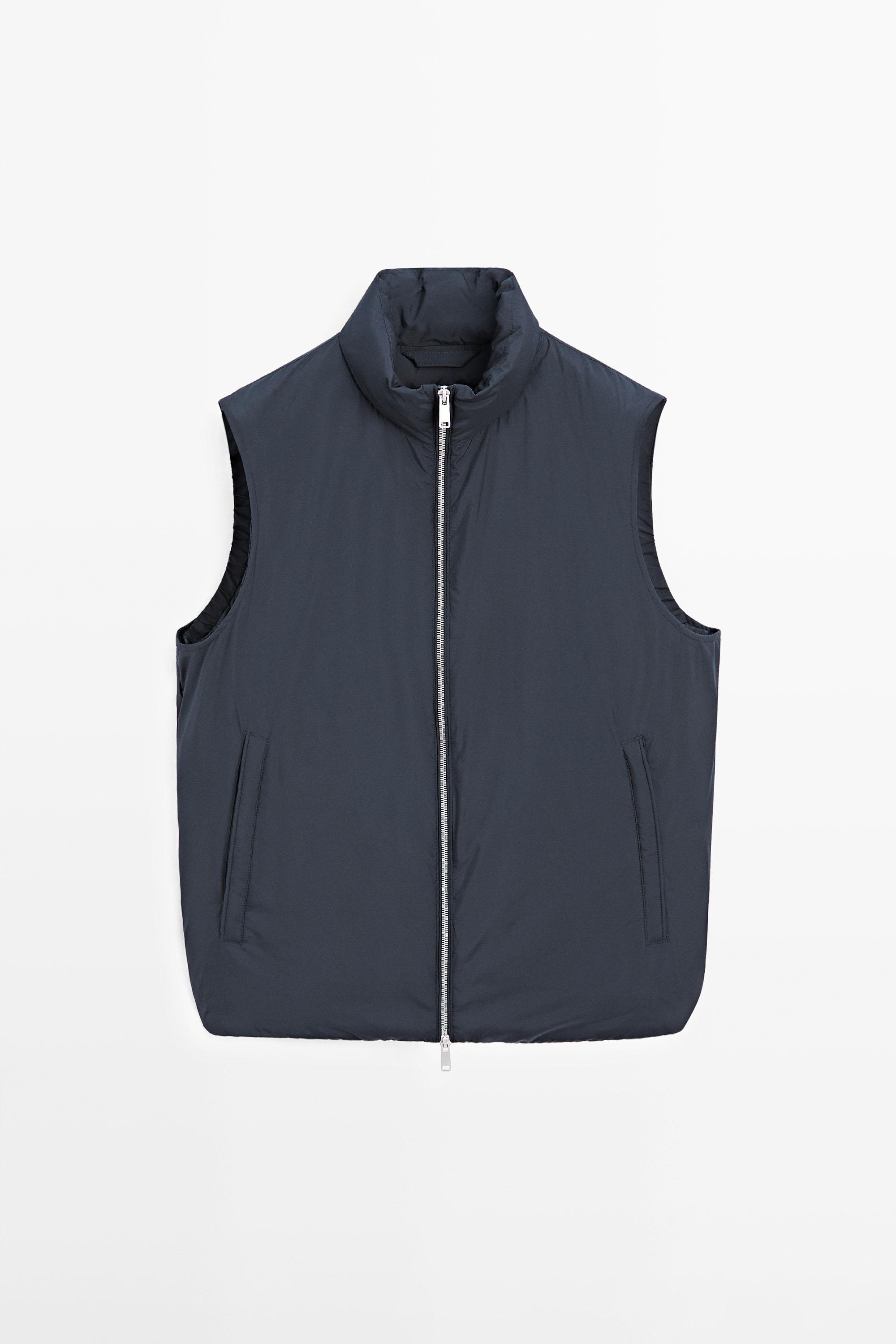 Water-repellent extra lightweight puffer gilet — NAVY BLUE