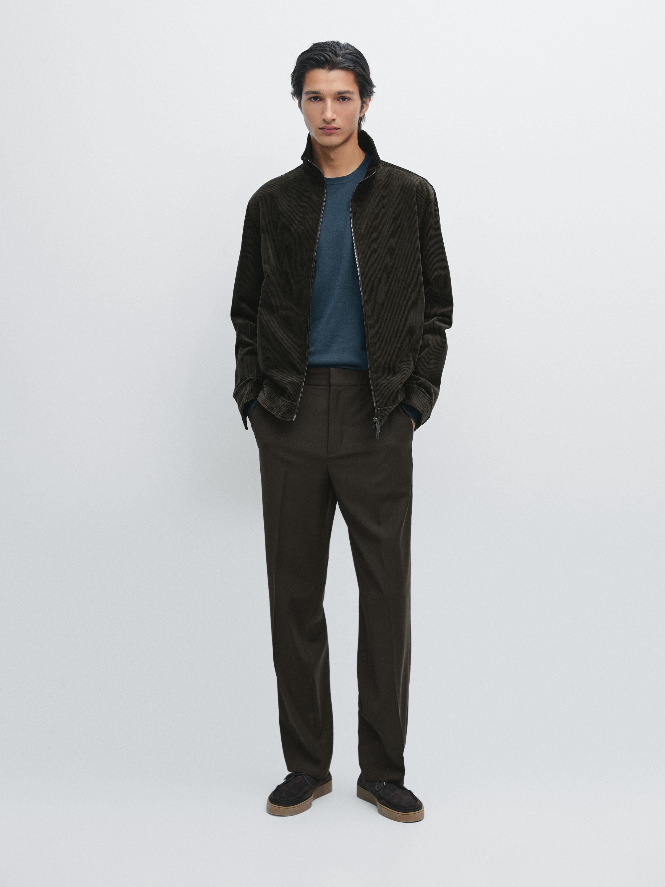 High neck corduroy jacket