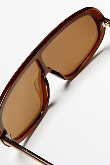 Oversized wrap sunglasses — Caramel 3