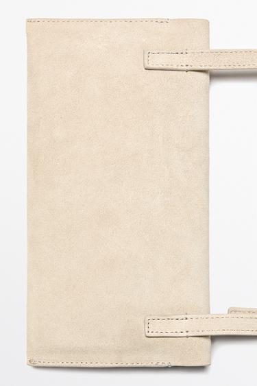 Suede crossbody bag — Ecru 7