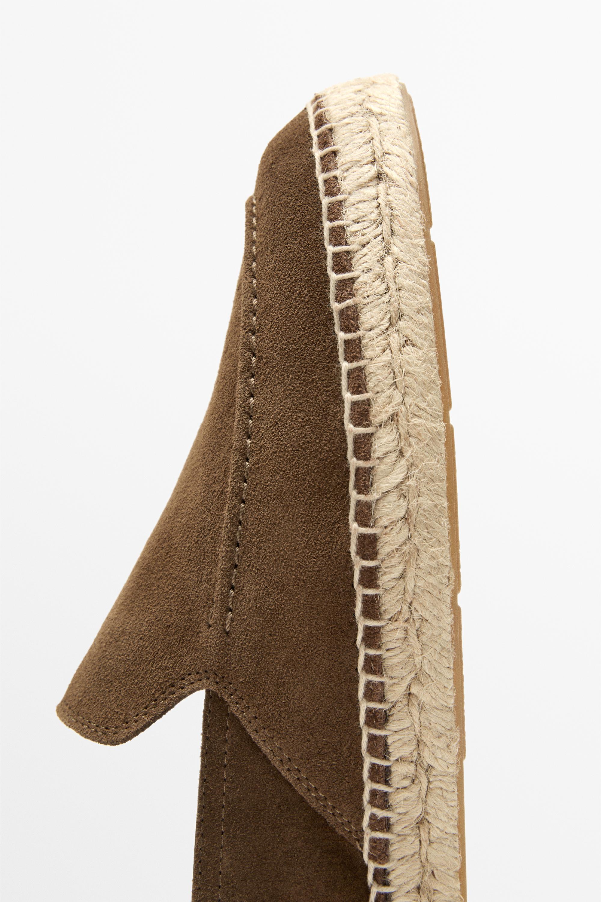 Leather espadrilles with moc toe — OCHRE