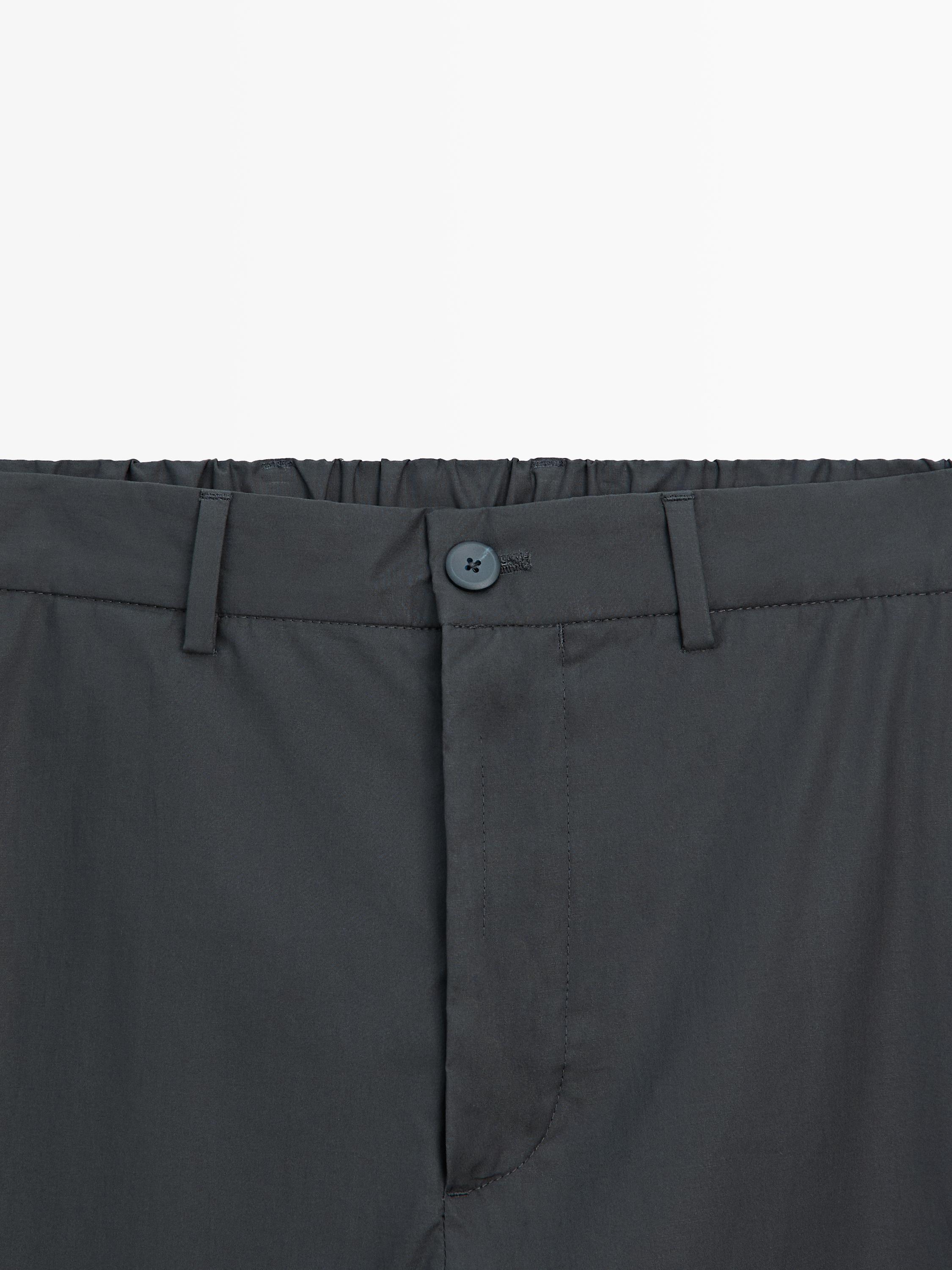 Jogger fit poplin trousers