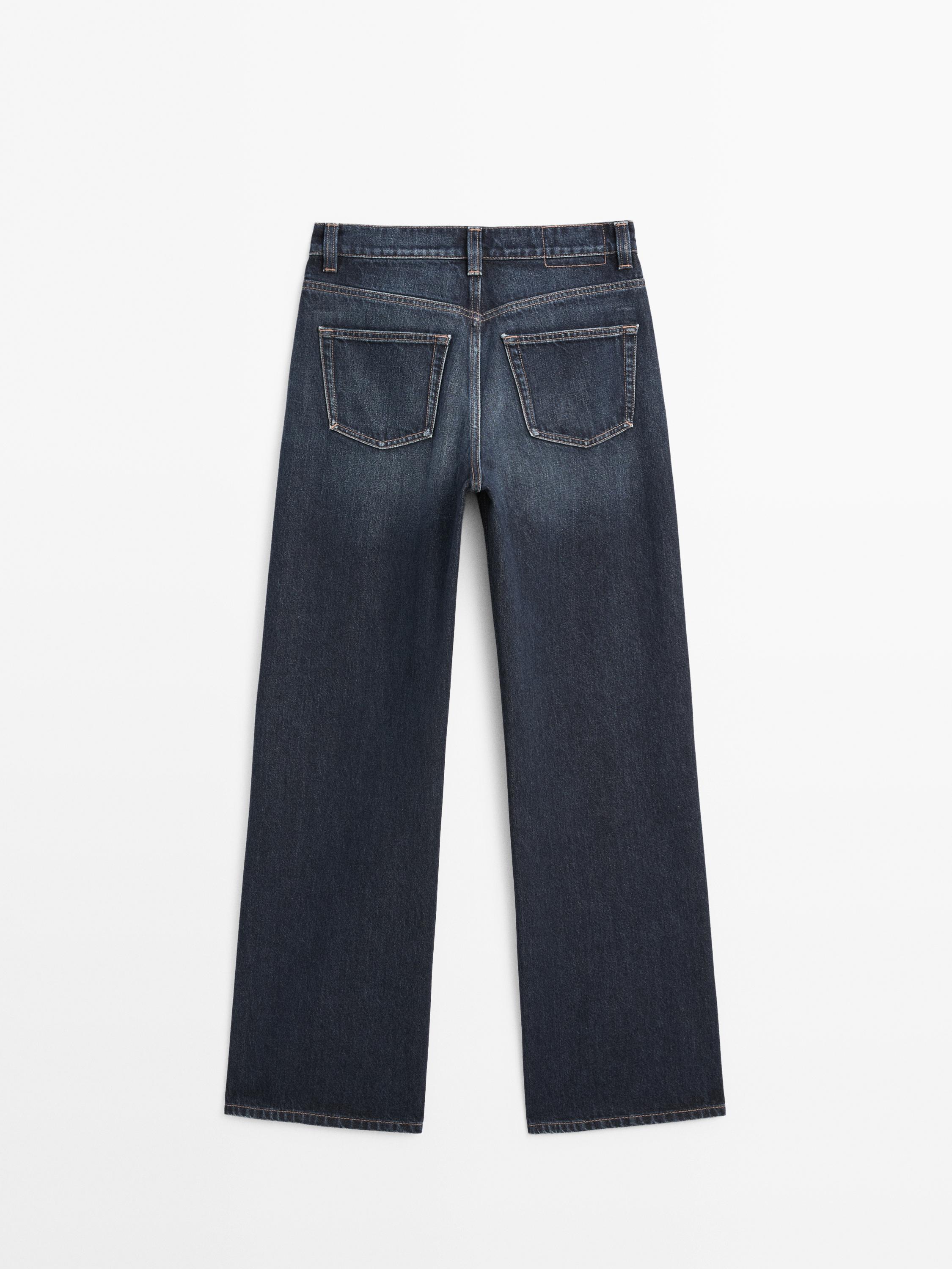 High-waist wide-leg jeans — DARK BLUE