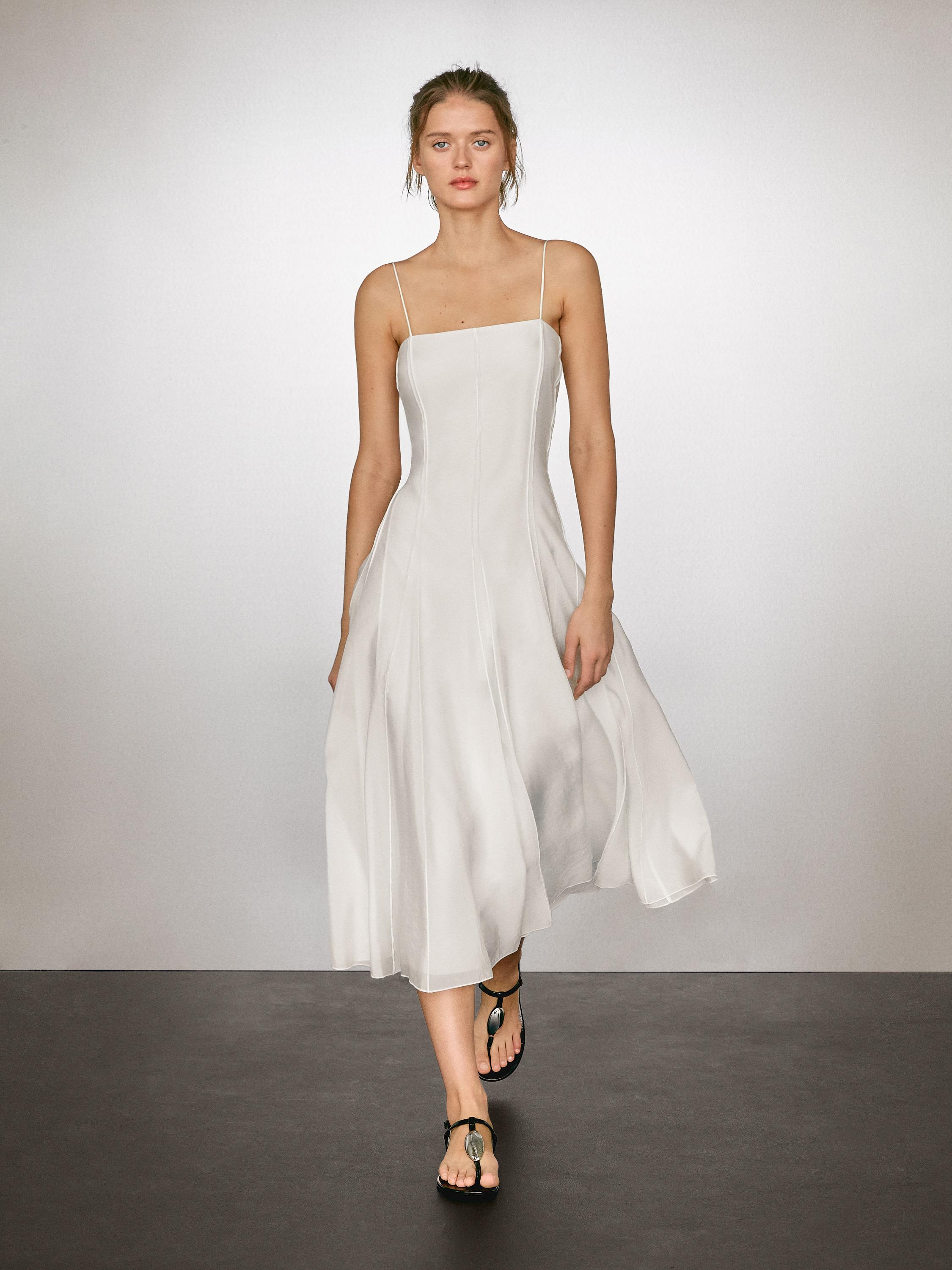 Flowing strappy midi dress