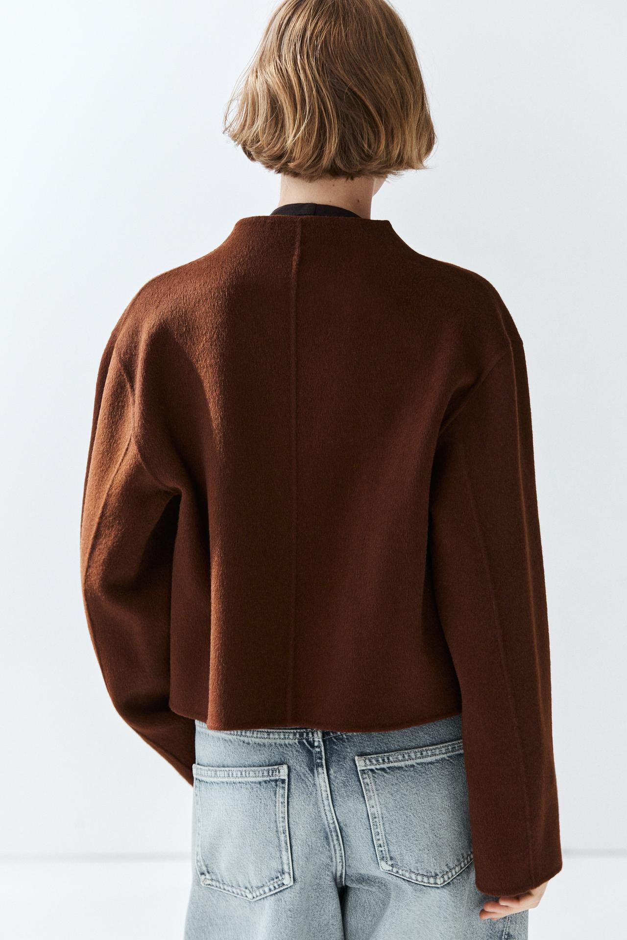 Button detail cape coat — COPPER