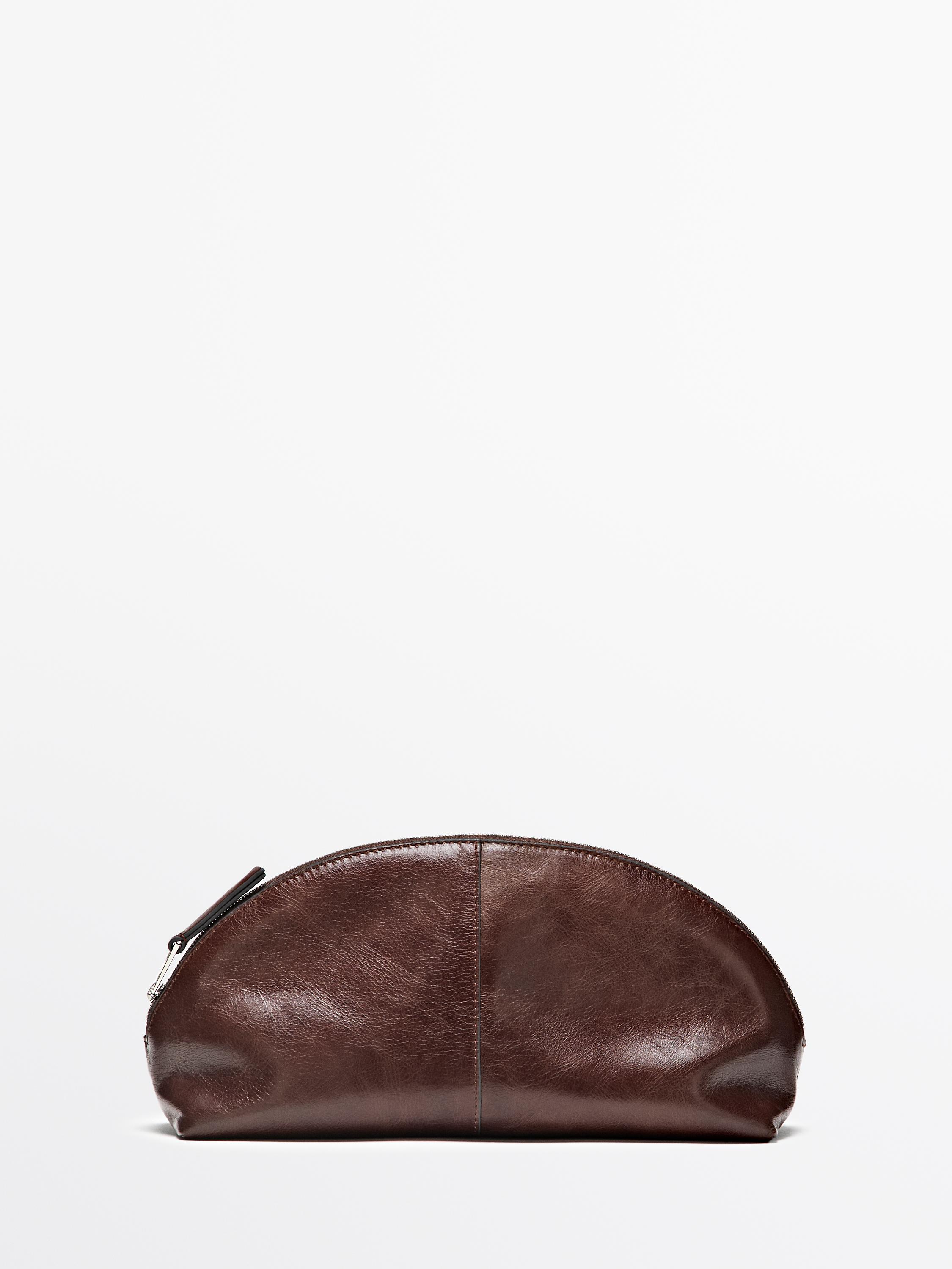 Nappa leather toiletry bag — BROWN
