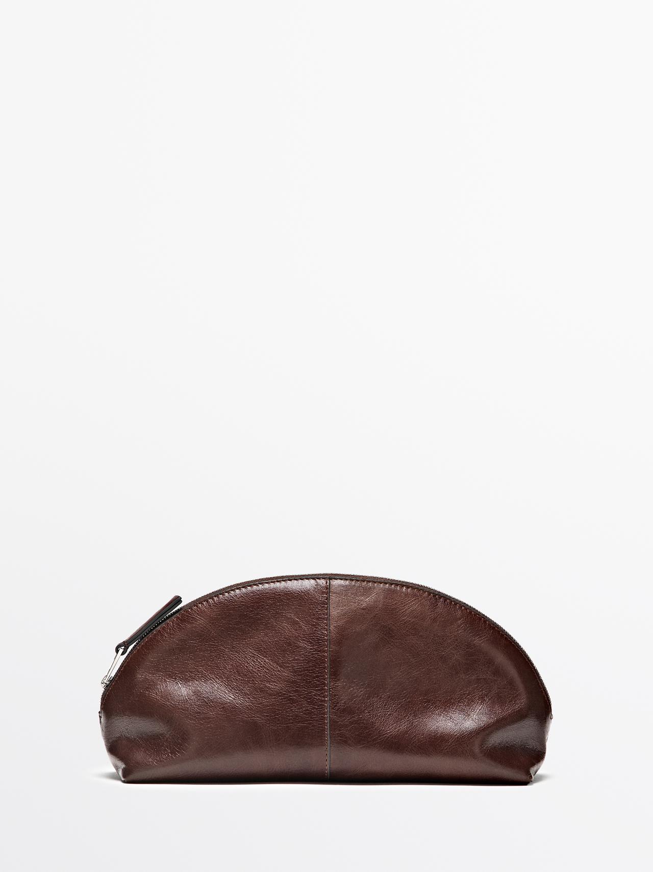 Trousse De Toilette En Cuir Nappa - Marron - 01 - Massimo Dutti - Femme