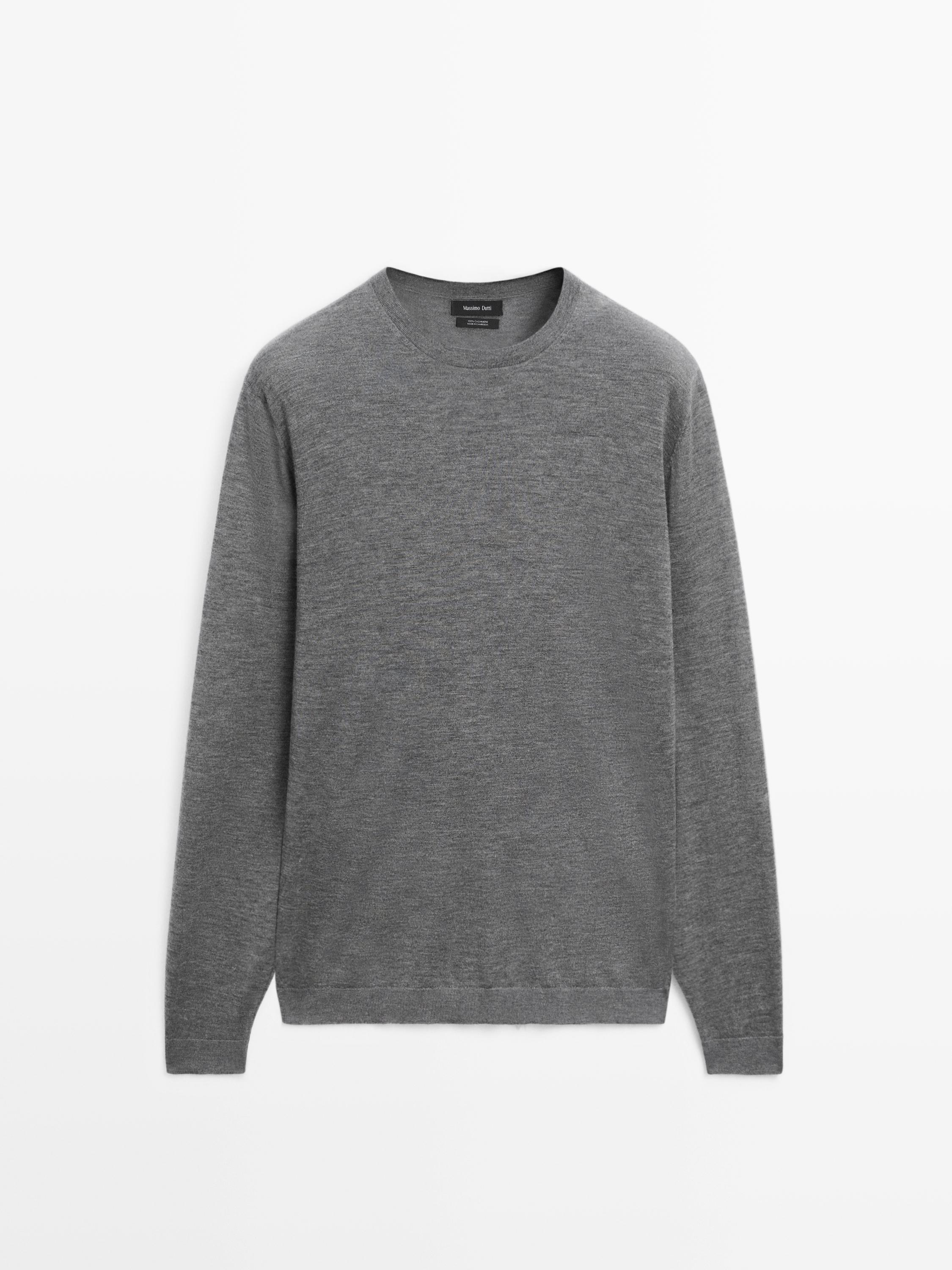 Knit 100% cashmere crew neck sweater