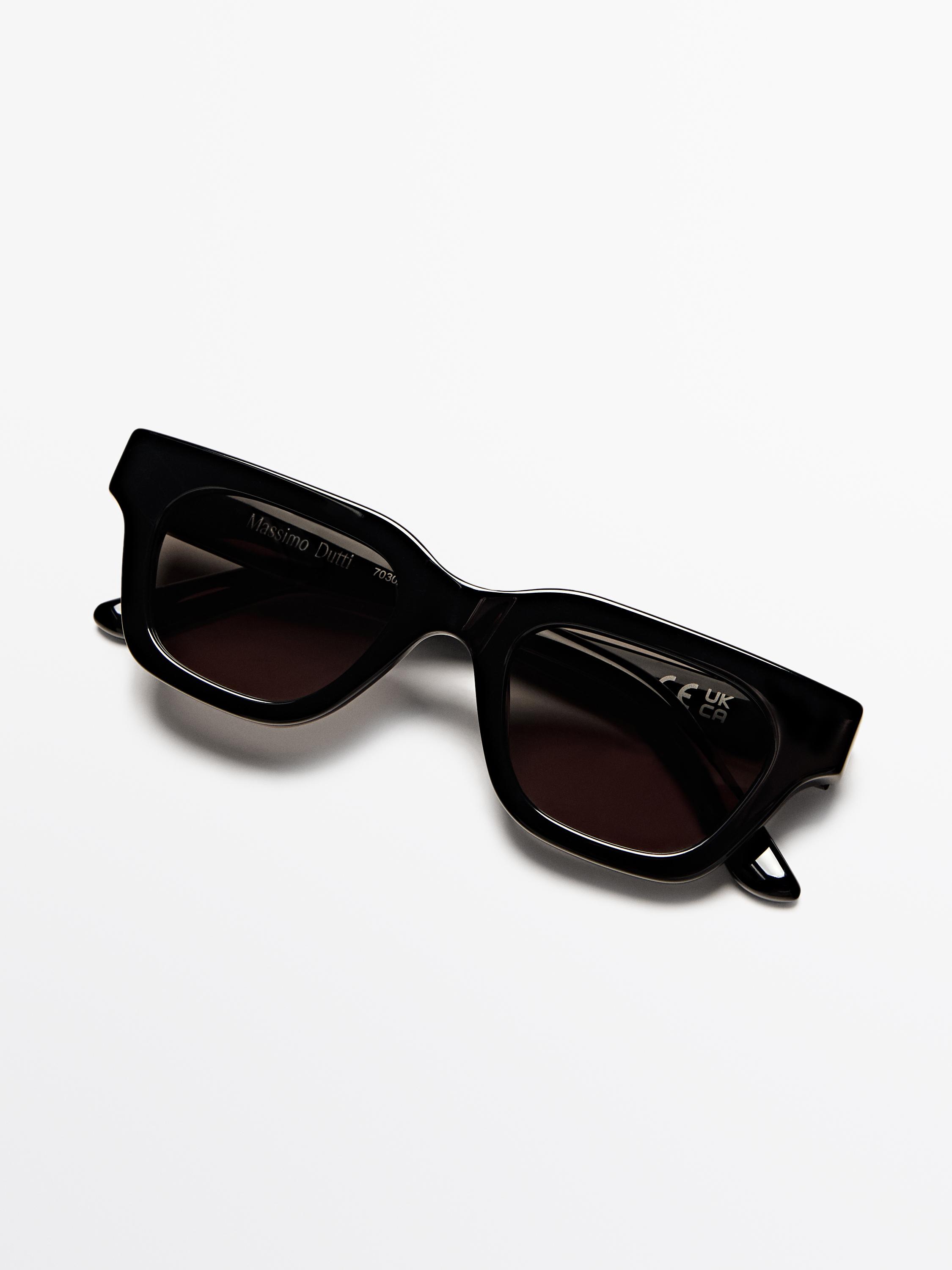 Angled rectangular sunglasses