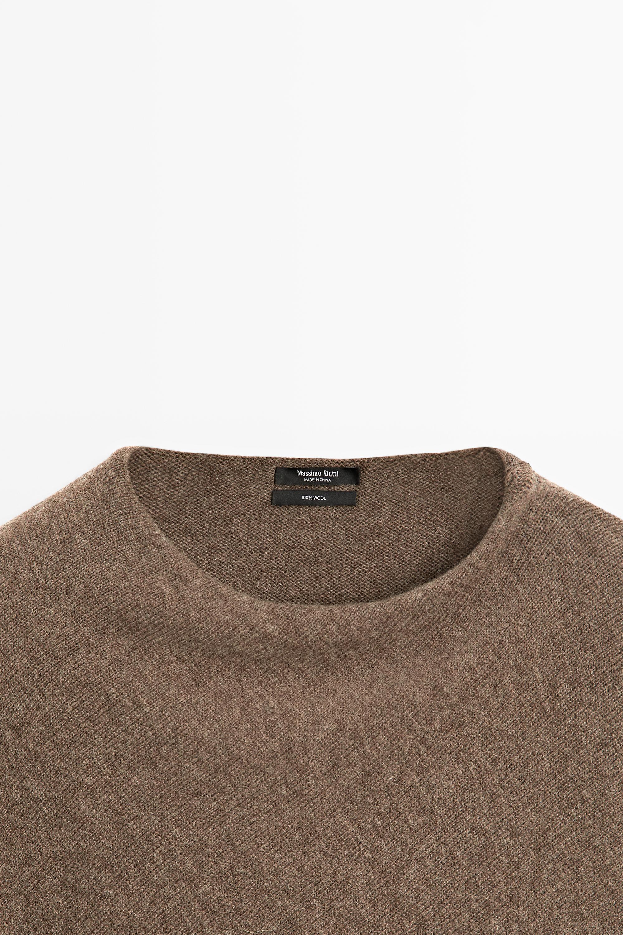 100% wool cape-style knit sweater — BROWN