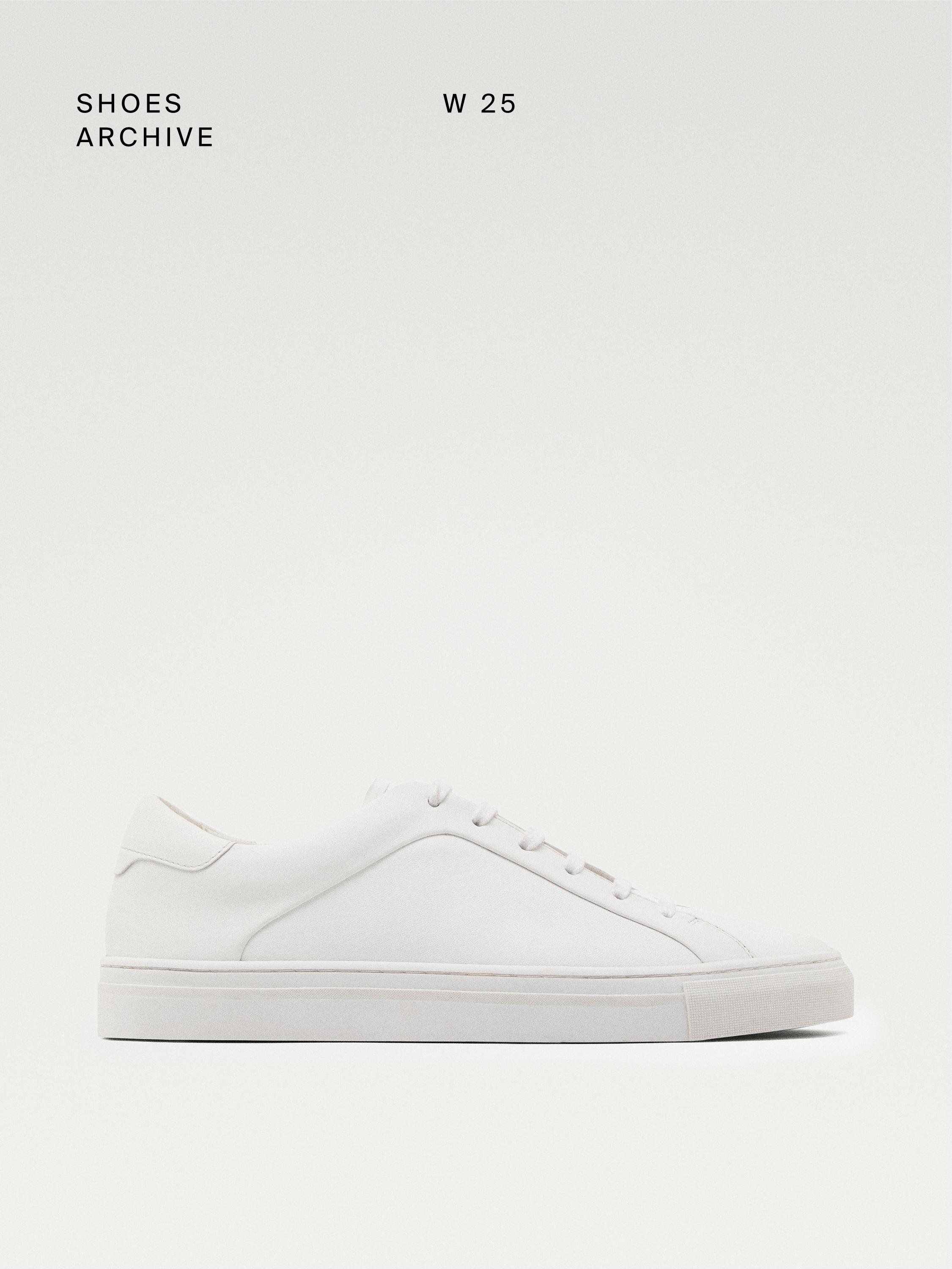 Split suede trainers — WHITE