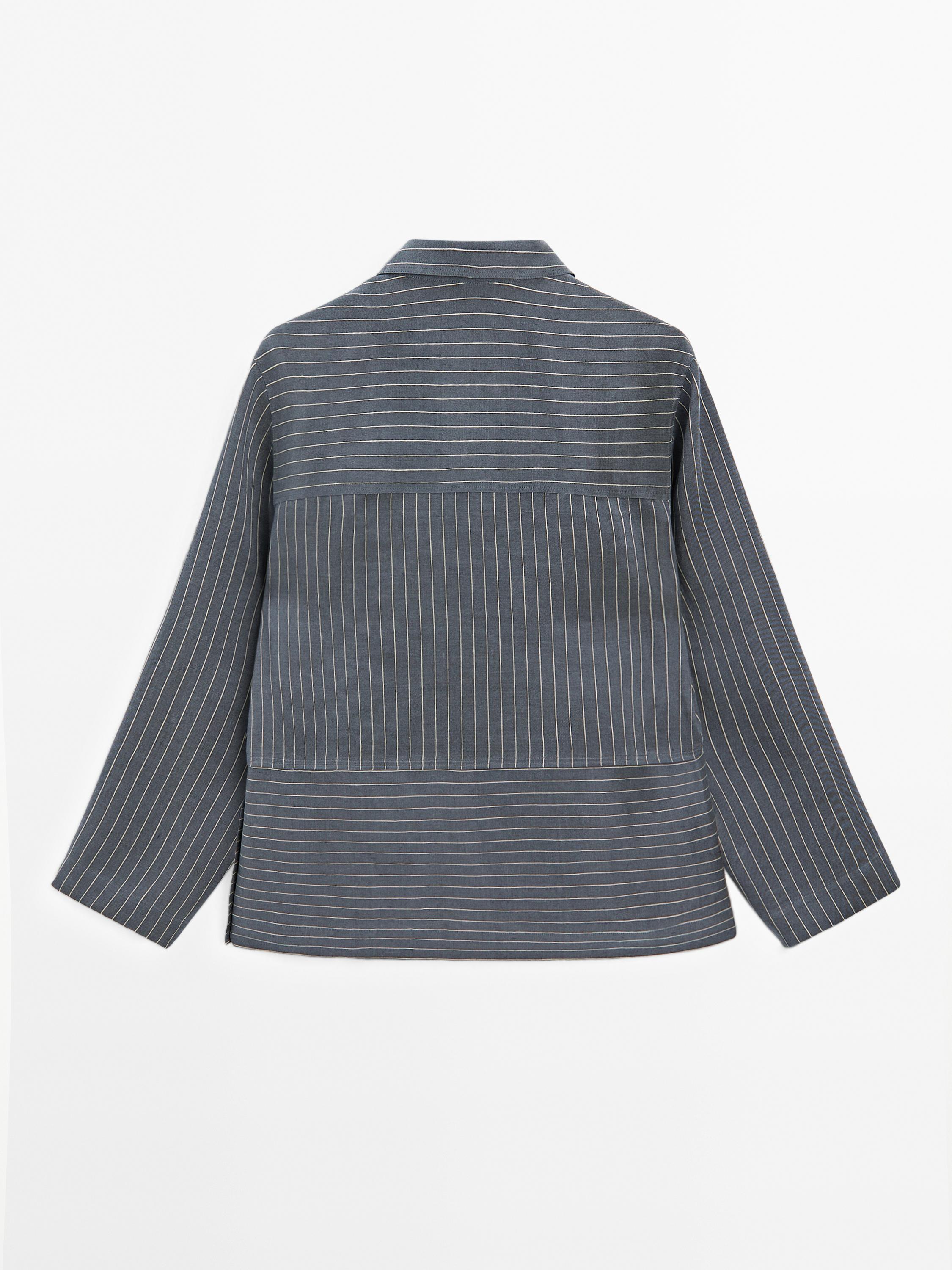 Striped linen blend shirt