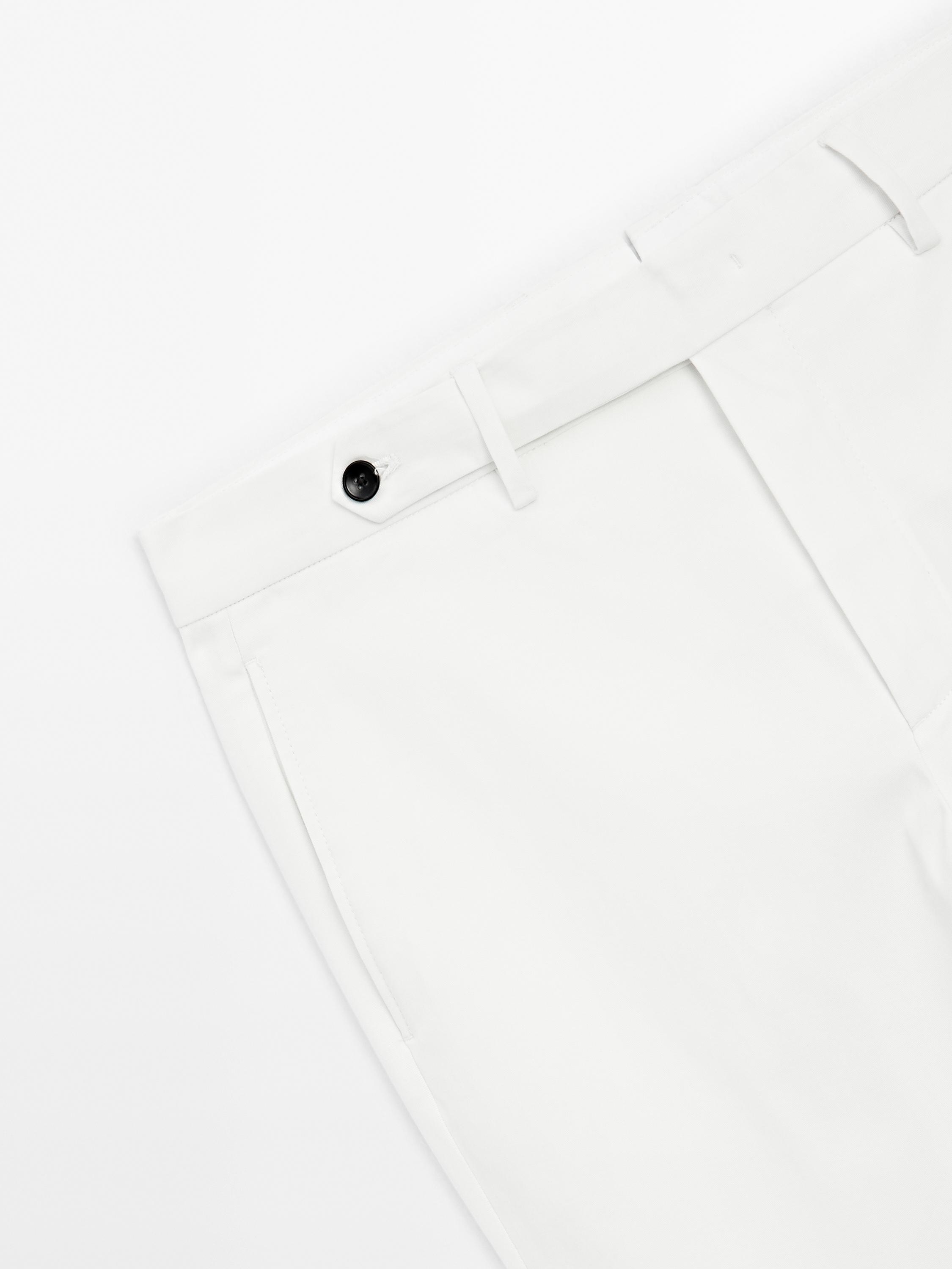 Cotton blend slim fit trousers