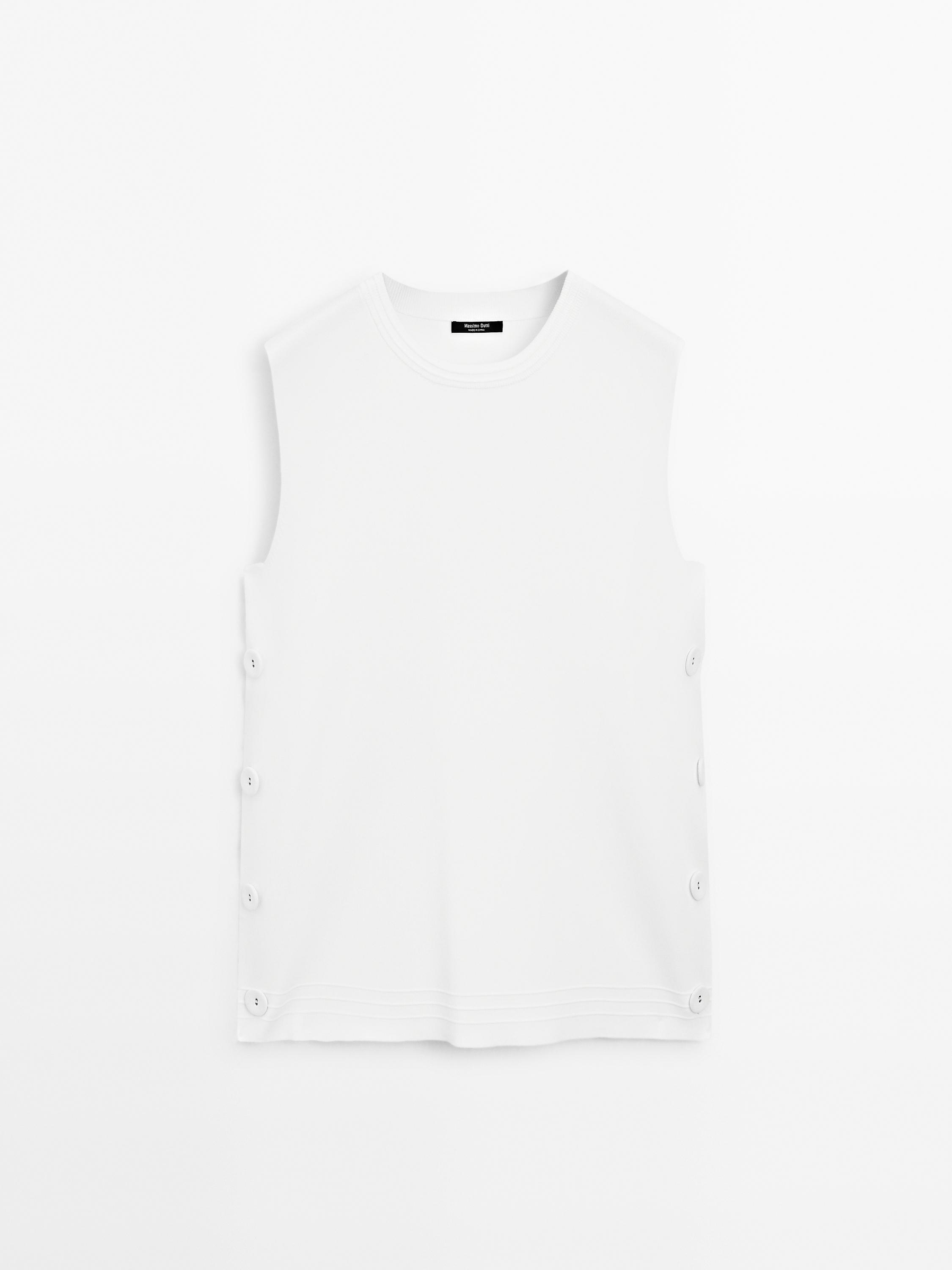 Knit top with side buttons