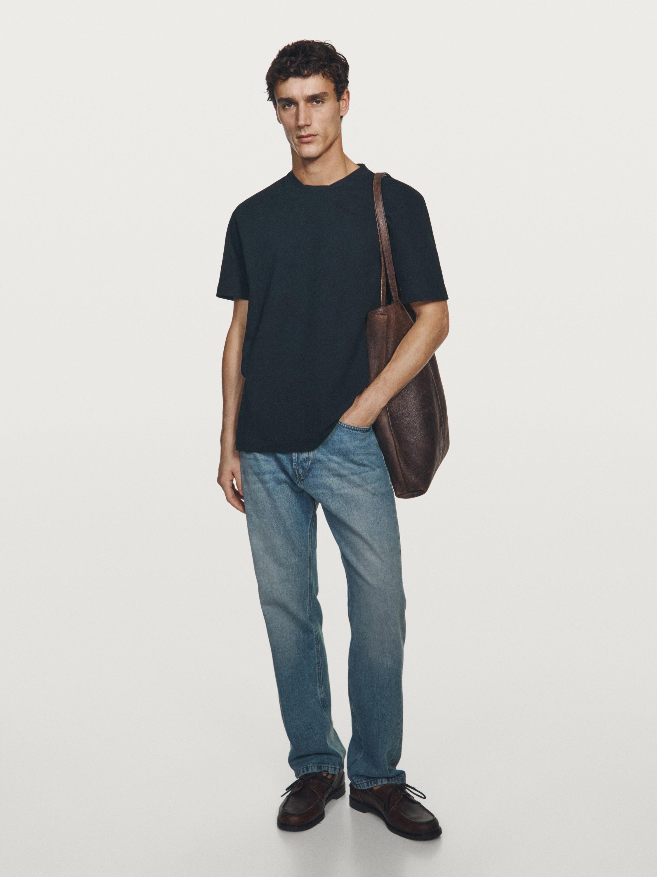 Short sleeve piqué T-shirt with collar detail