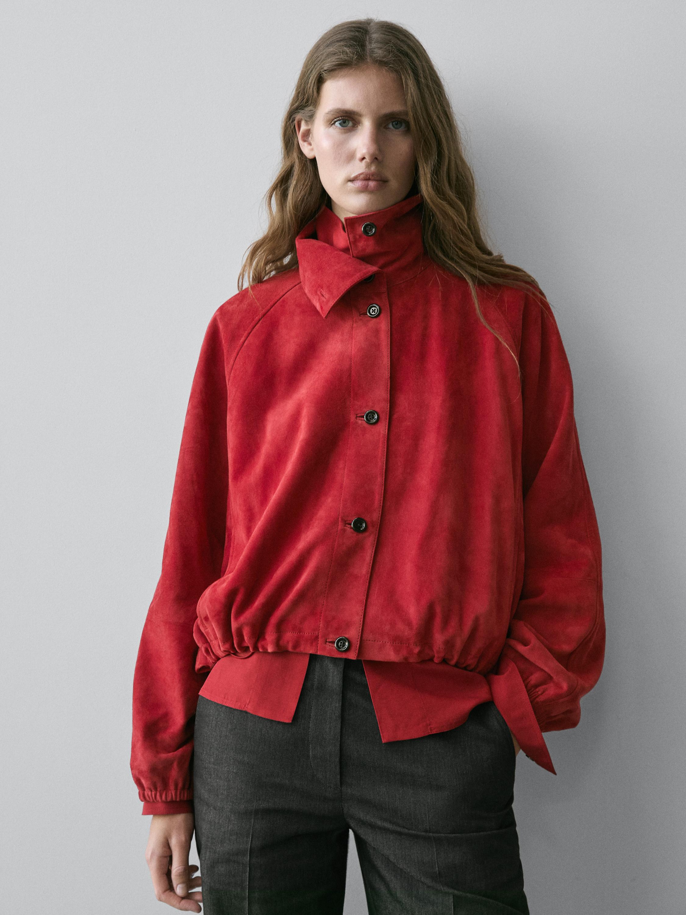 Chaqueta bomber piel ante