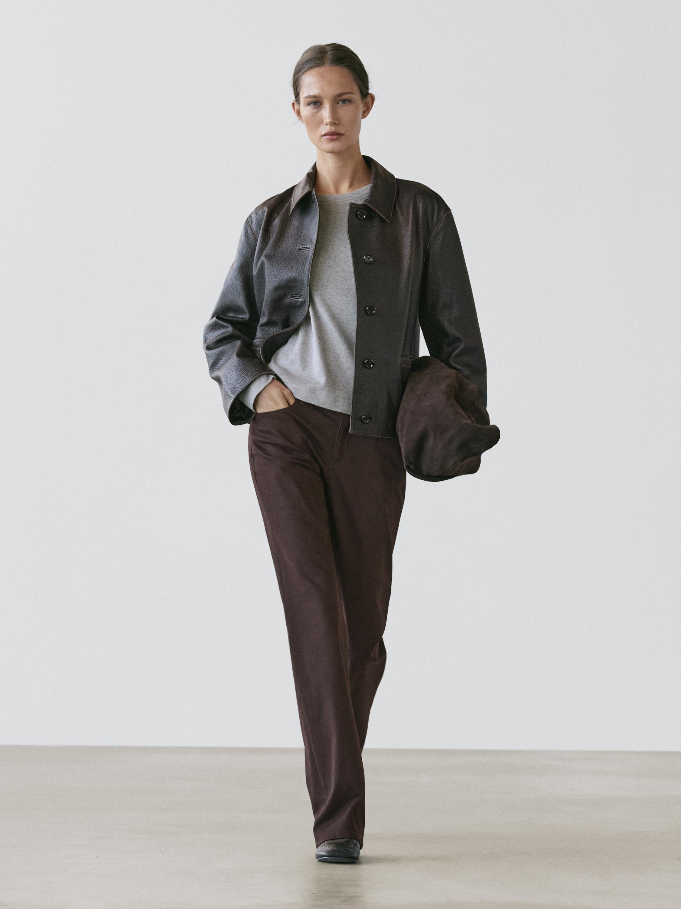 Boot-cut trousers — Chocolate