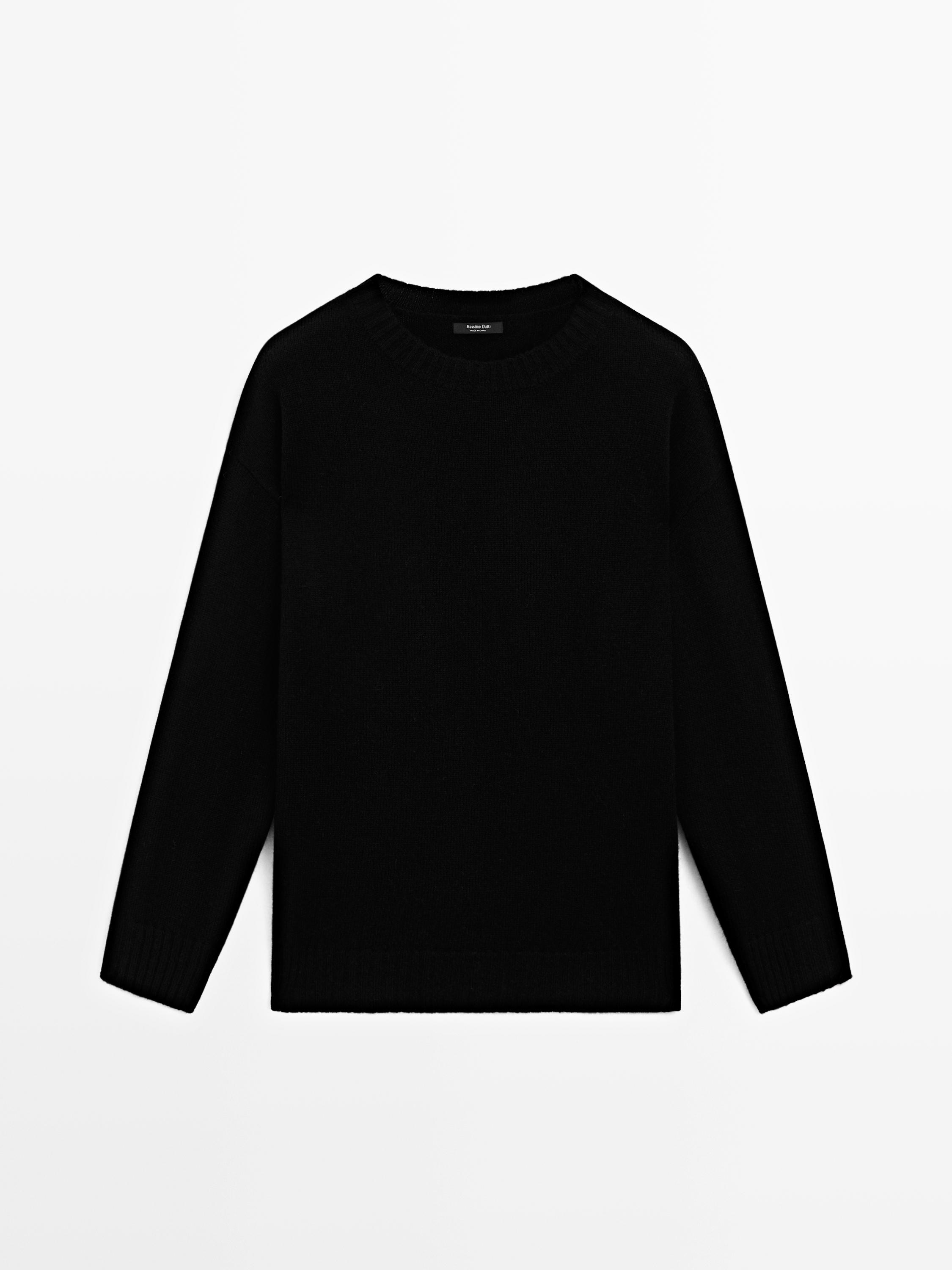 Wool blend crew neck sweater ยท Black, Medium Grey ยท Sweaters