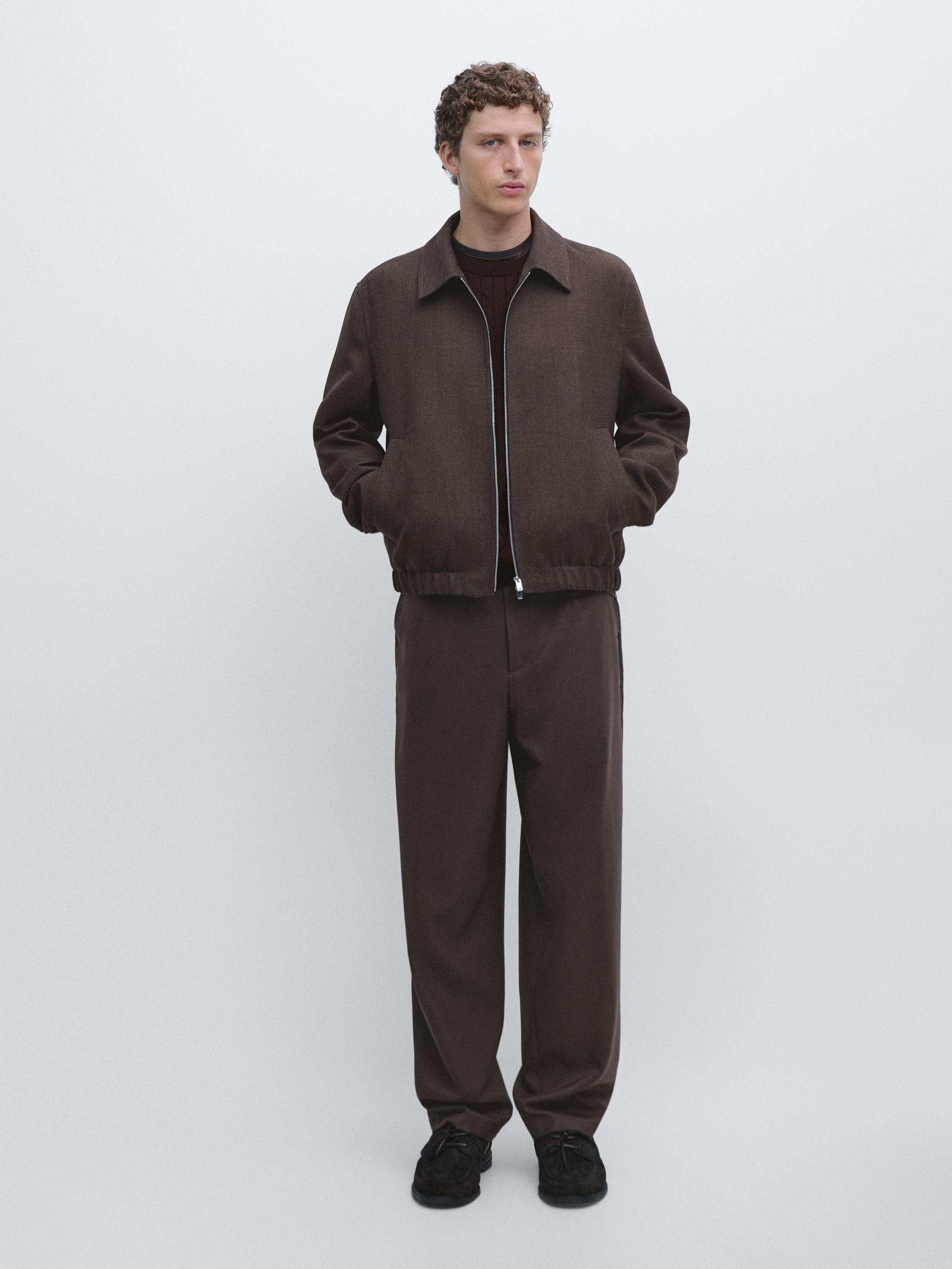 Pantaloni jogger fit cu lână