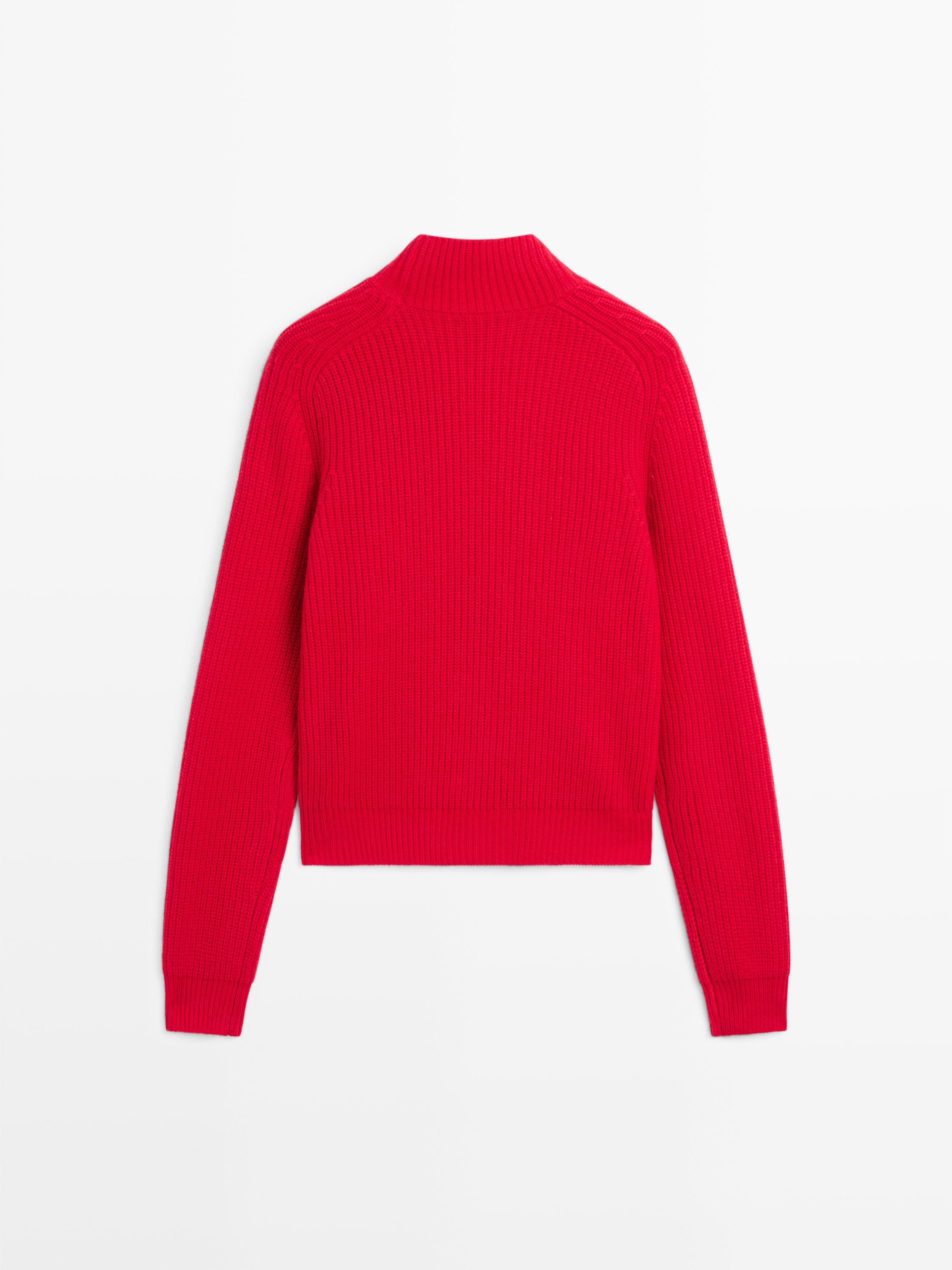 Pullover aus Wollmischgewebe mit Schulterpartie