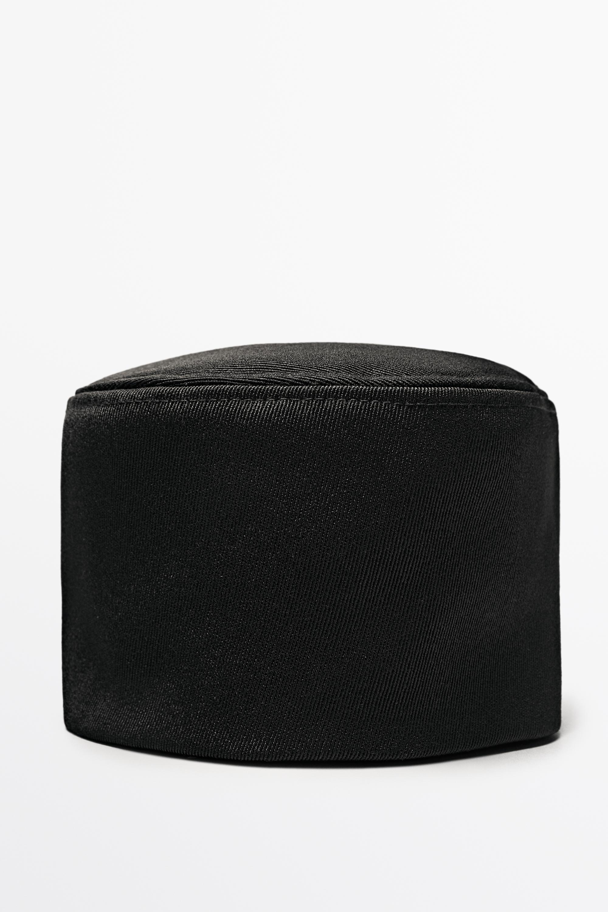 Wool blend cap — BLACK