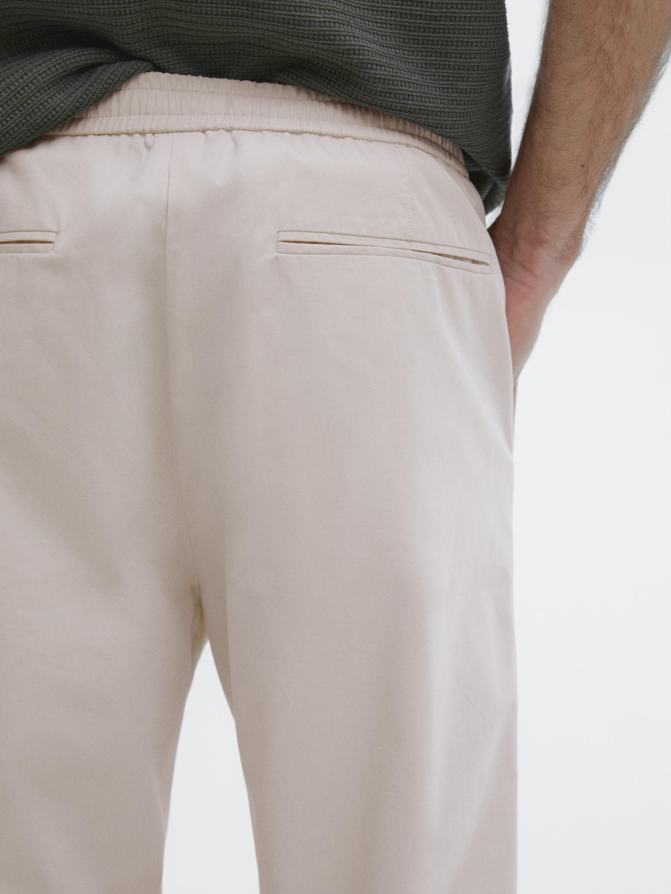 Poplin jogger fit trousers