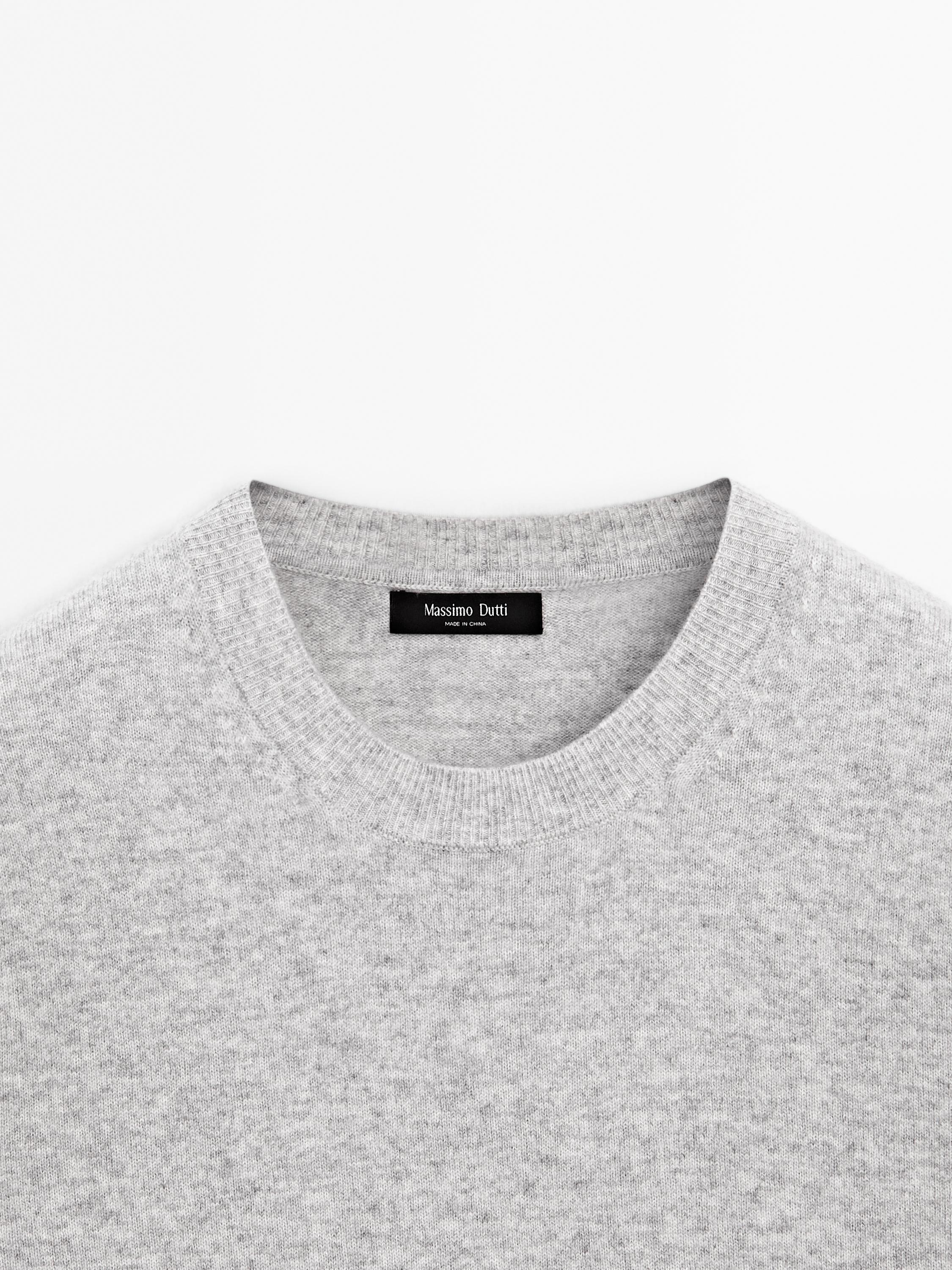 Wool blend crew neck sweater