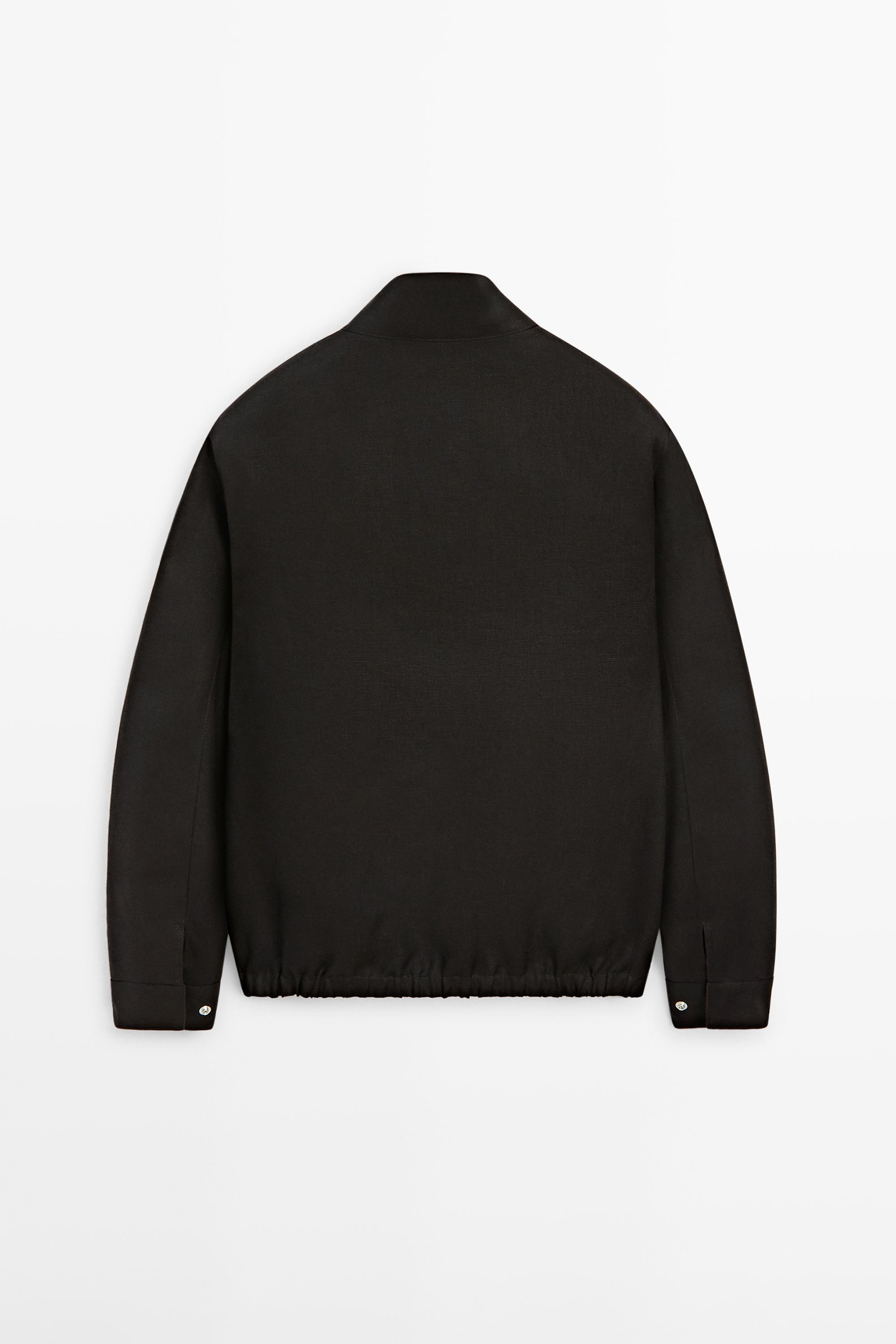 Reversible linen jacket — BLACK