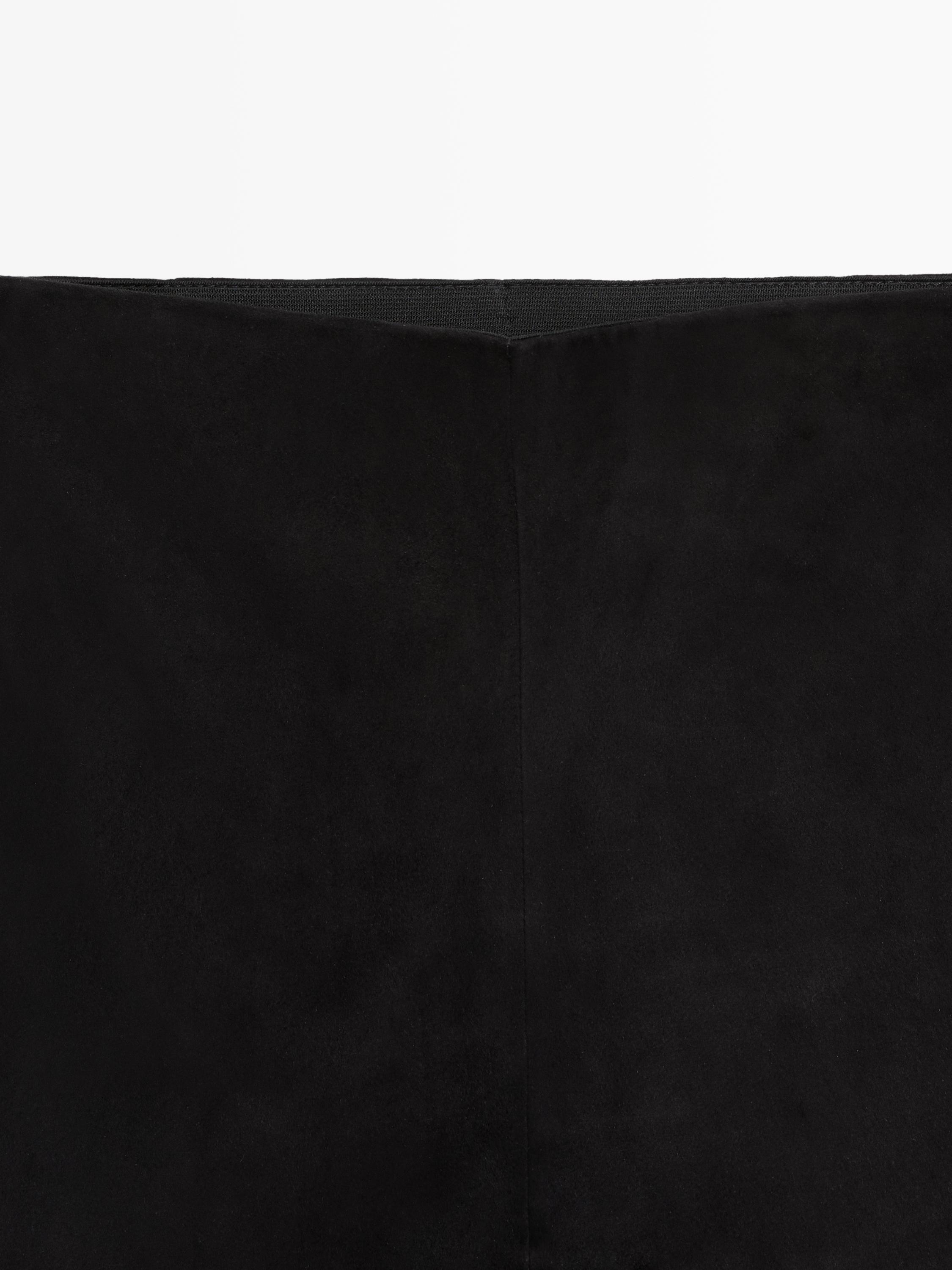 Suede leather cycling shorts — BLACK