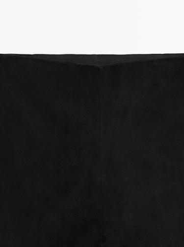 Suede leather cycling shorts — BLACK 9