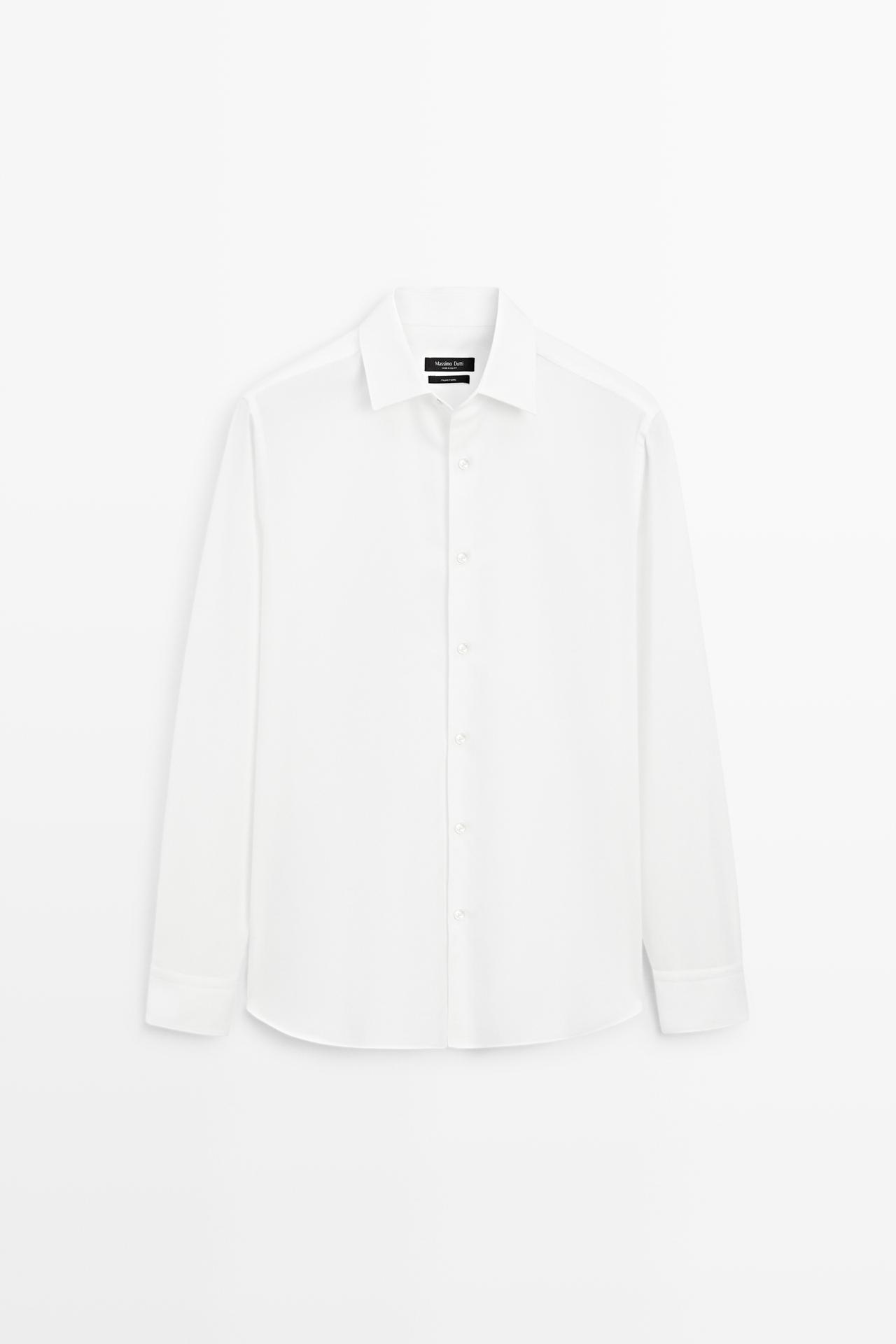 100% cotton regular fit shirt — WHITE