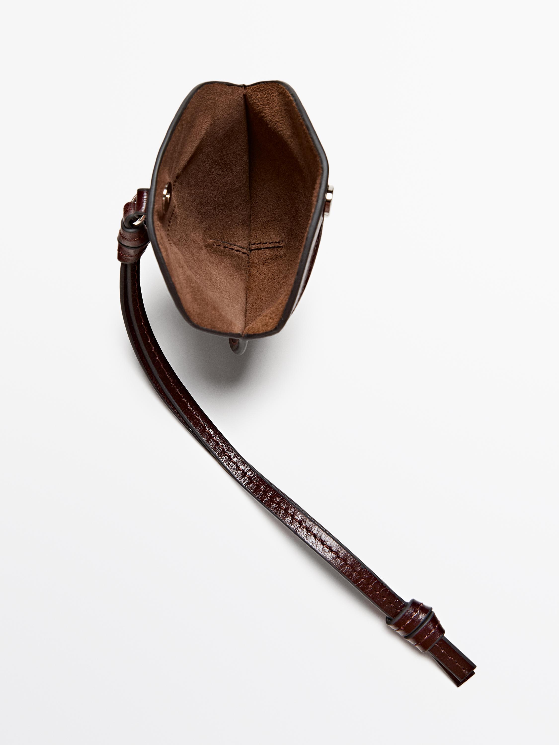 Foldable nappa leather AirPods case — BROWN MARL