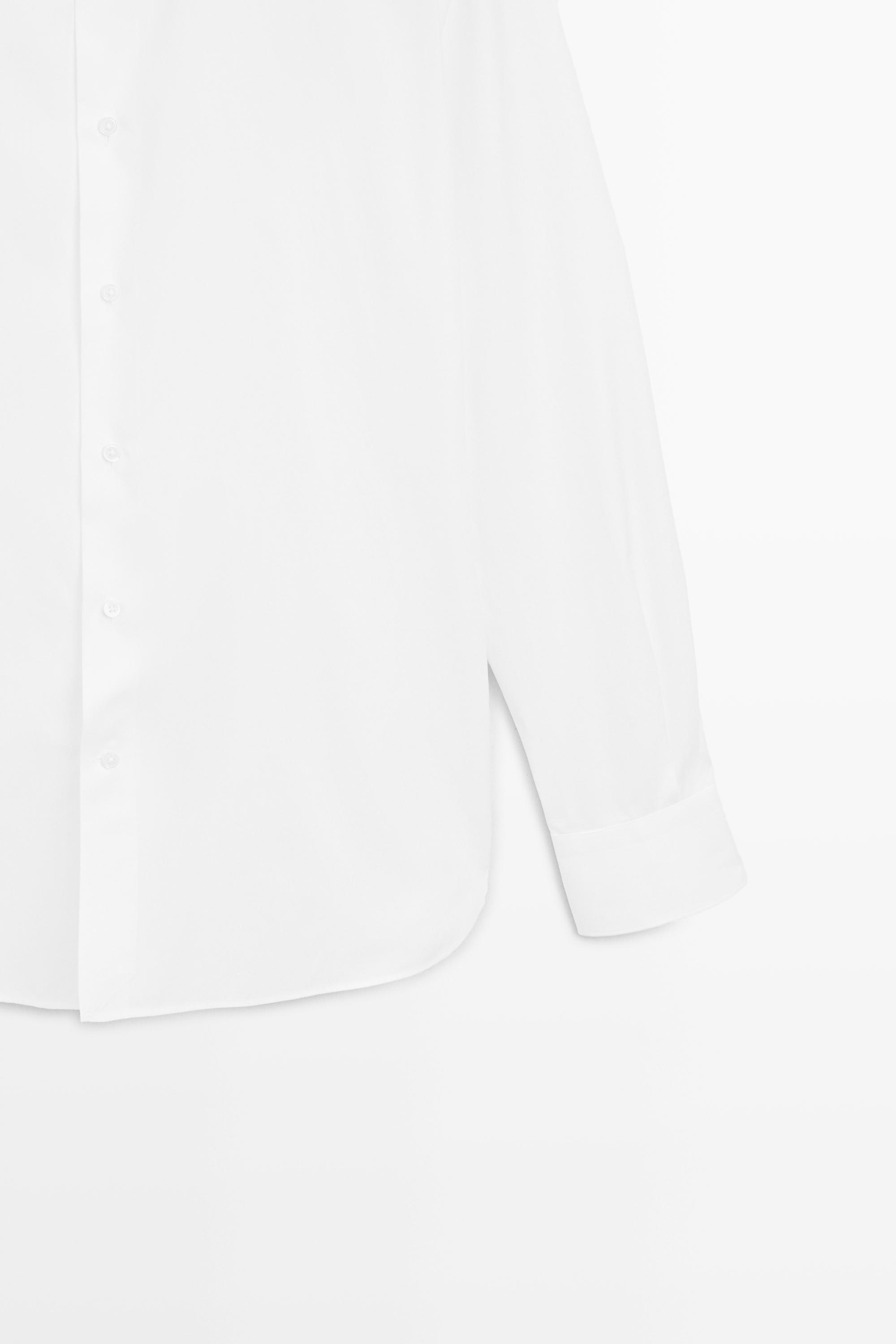 Slim fit 100% cotton shirt — WHITE