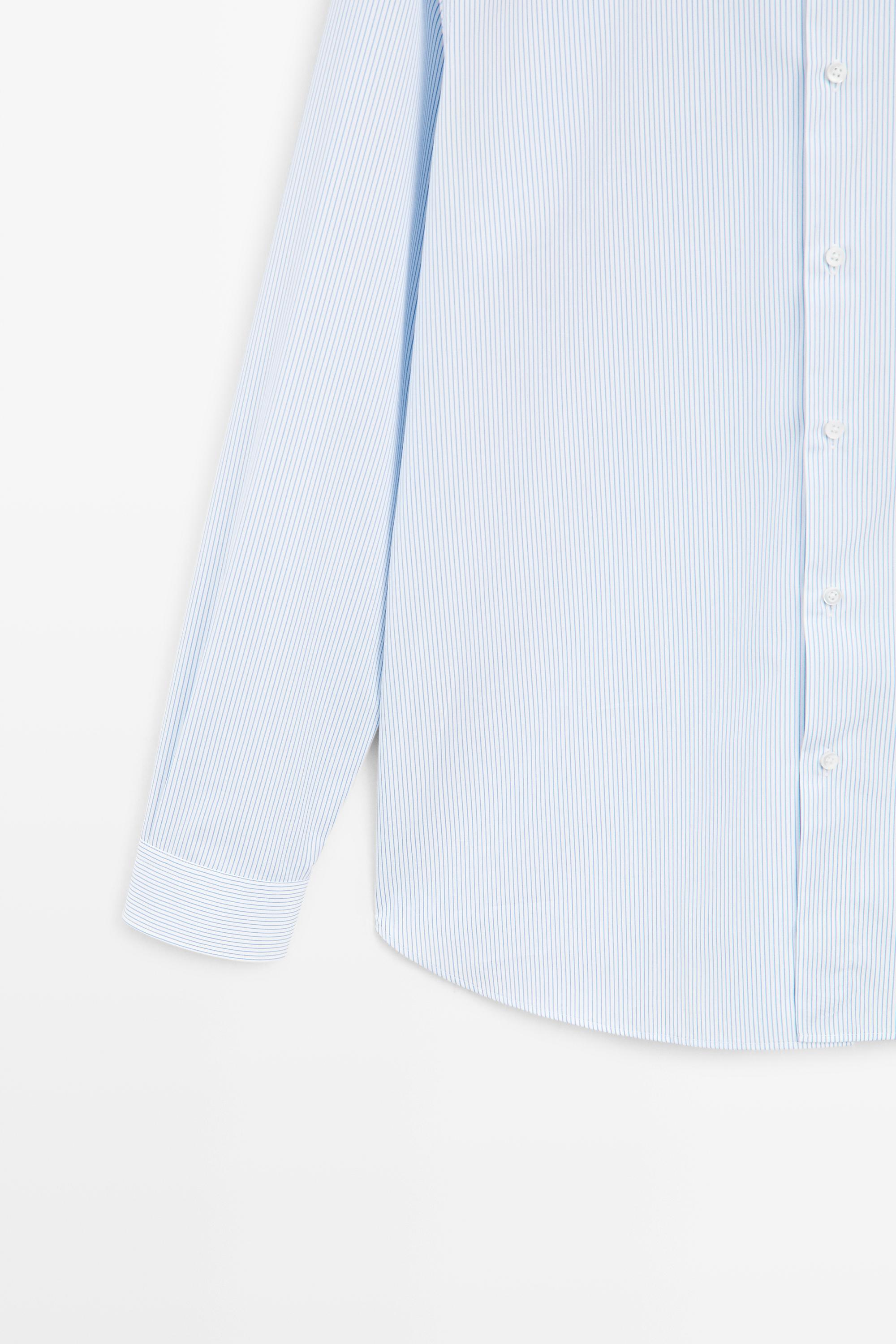 100% Cotton Striped Shirt — WHITE