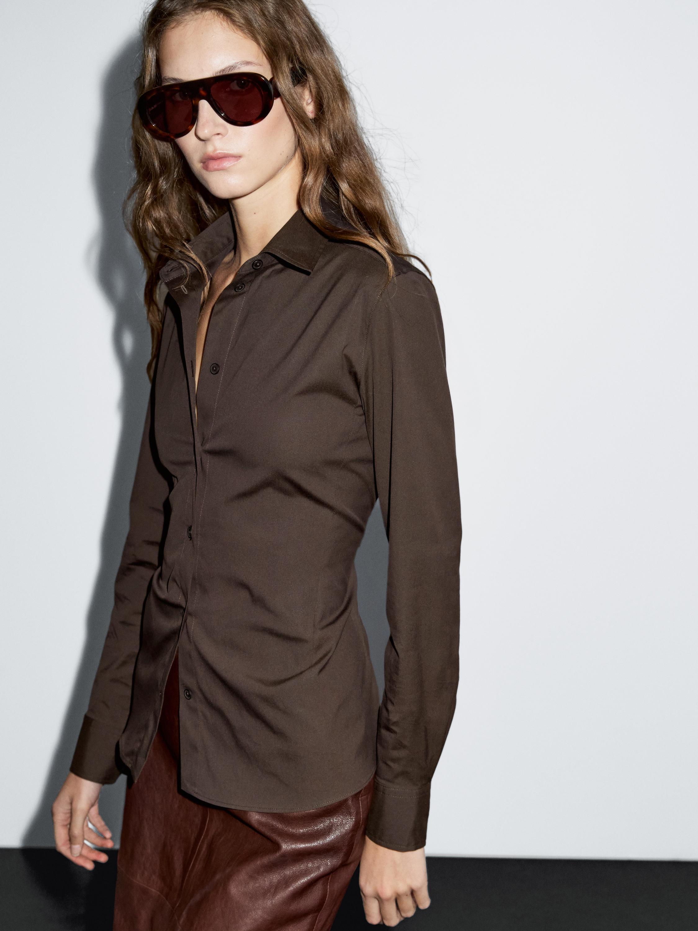 Cotton blend stretch shirt