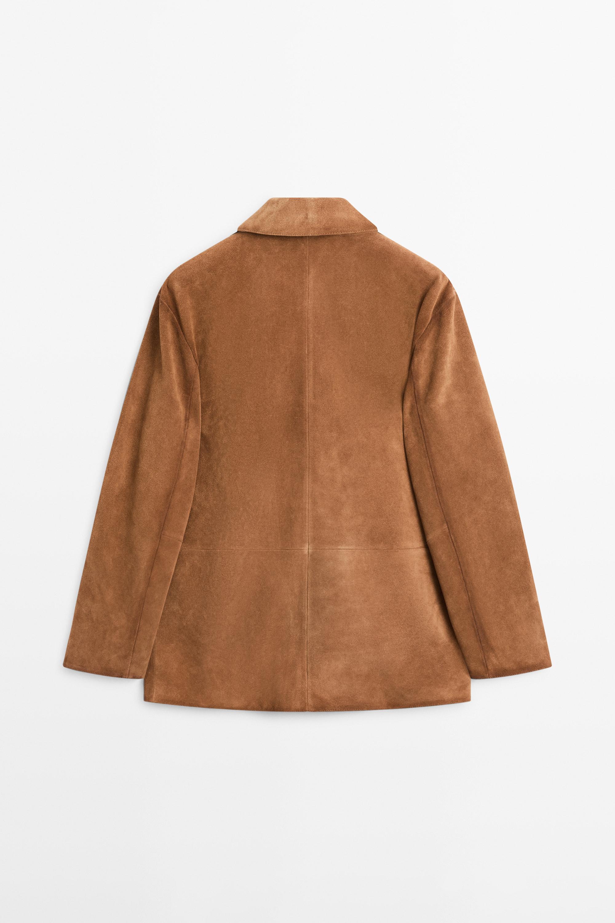 Suede leather jacket — CAMEL