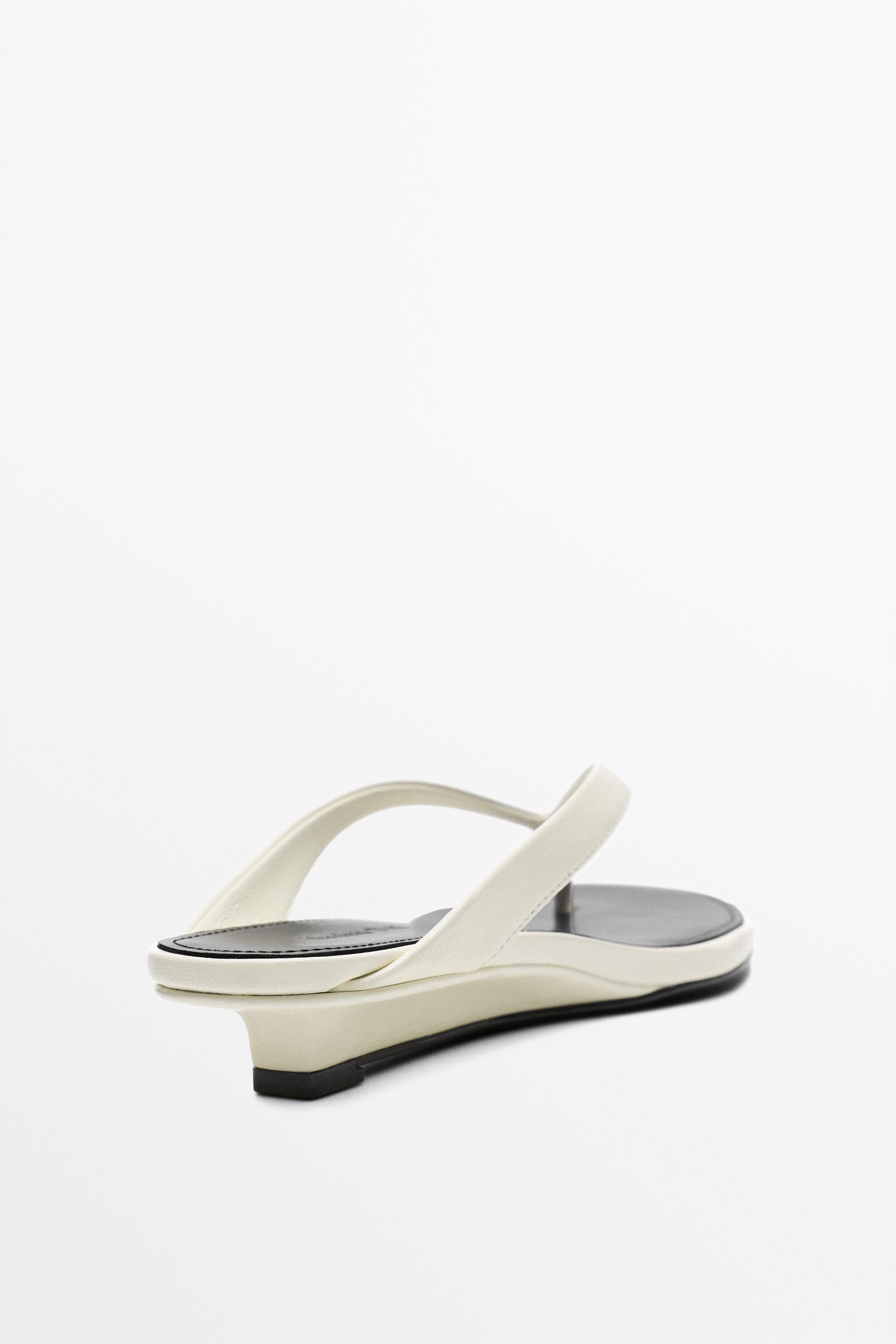 Mid-heel sandals with toe divider — WHITE (alternate view)