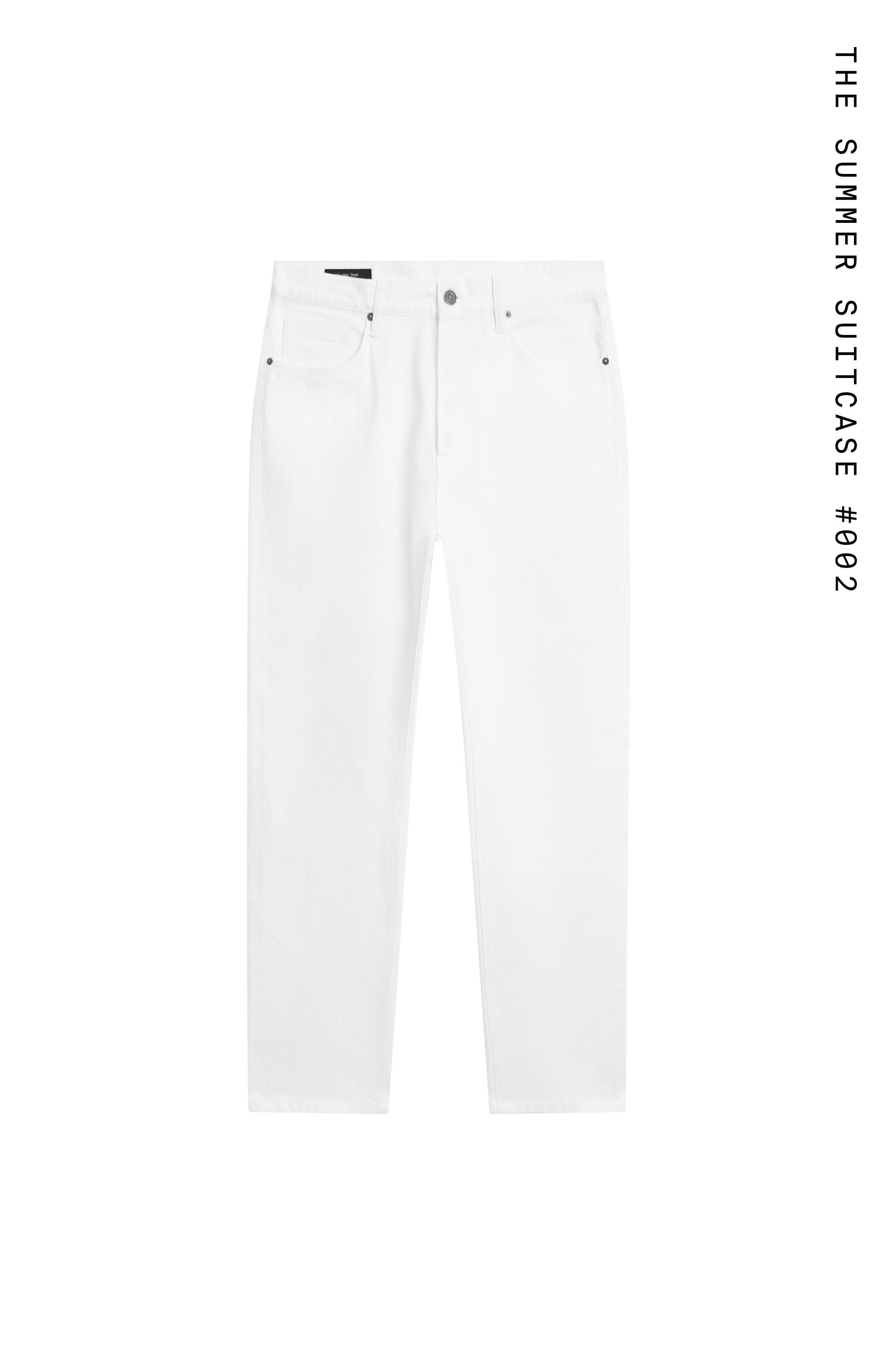 Straight-leg denim-effect pants — WHITE