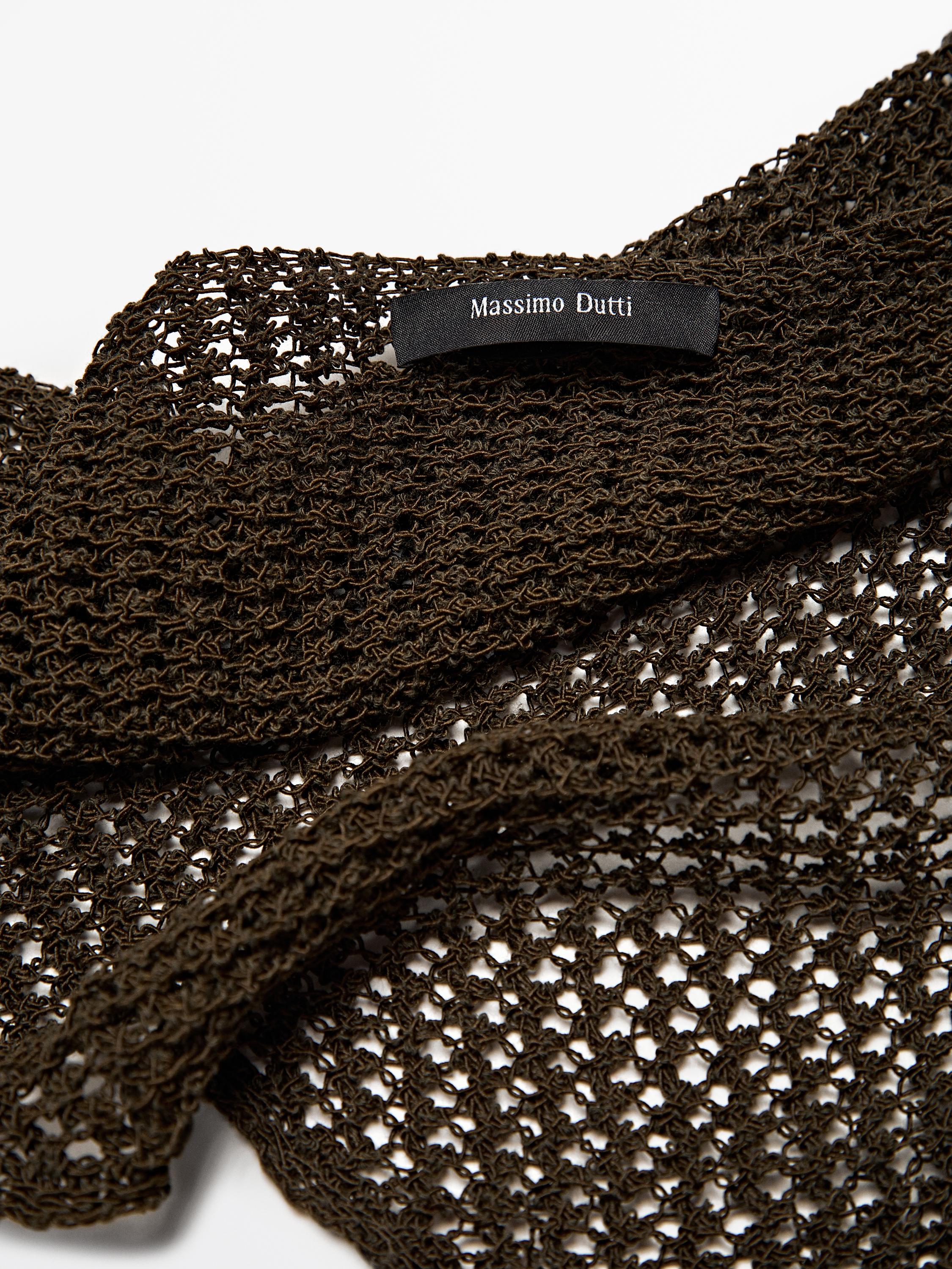 Openwork cotton blend bandana
