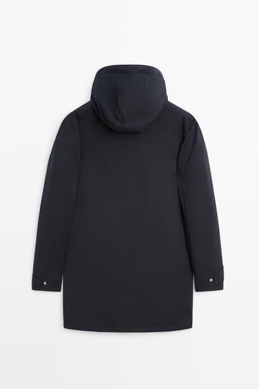 Long quilted hooded parka — NAVY BLUE 6